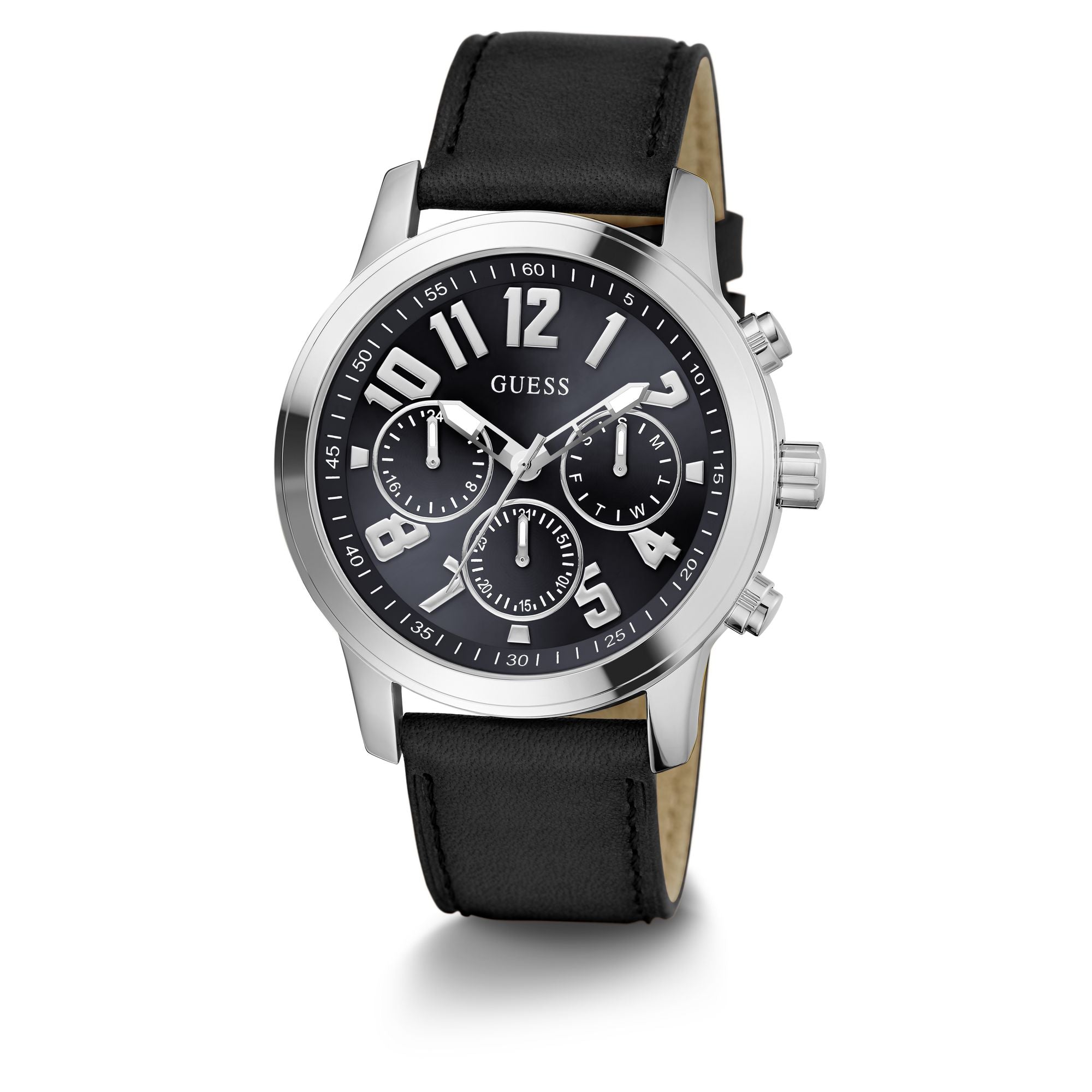 Guess Parker Leather Blue Round Dial Quartz Analog Men Watch