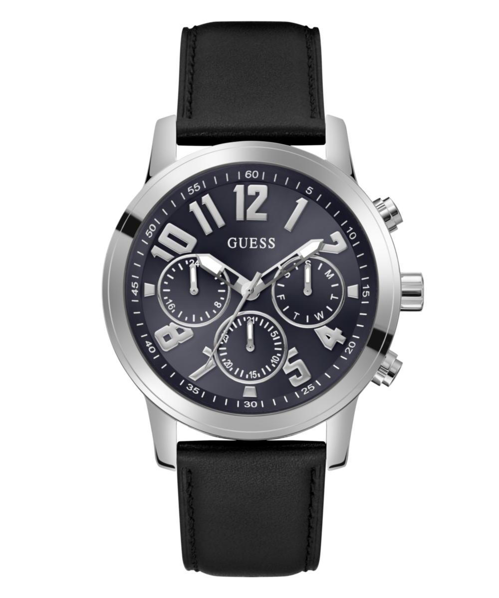Guess Parker Leather Blue Round Dial Quartz Analog Men Watch