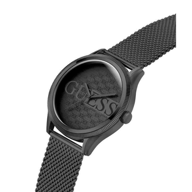 Guess Reputation Black Round Dial Quartz Analog Men Watch Watch Guess