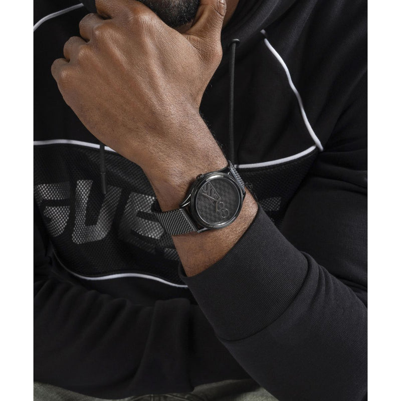 Guess Reputation Black Round Dial Quartz Analog Men Watch Watch Guess