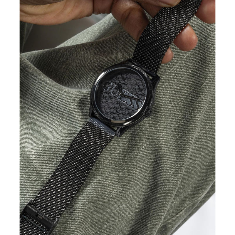 Guess Reputation Black Round Dial Quartz Analog Men Watch Watch Guess