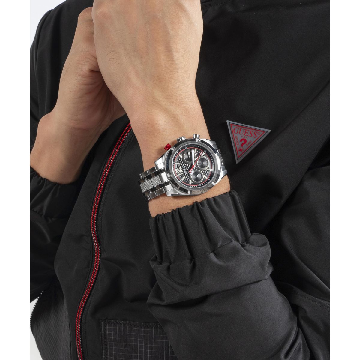 Guess Resistance Black Round Dial Quartz Analog Men Watch Watch Guess