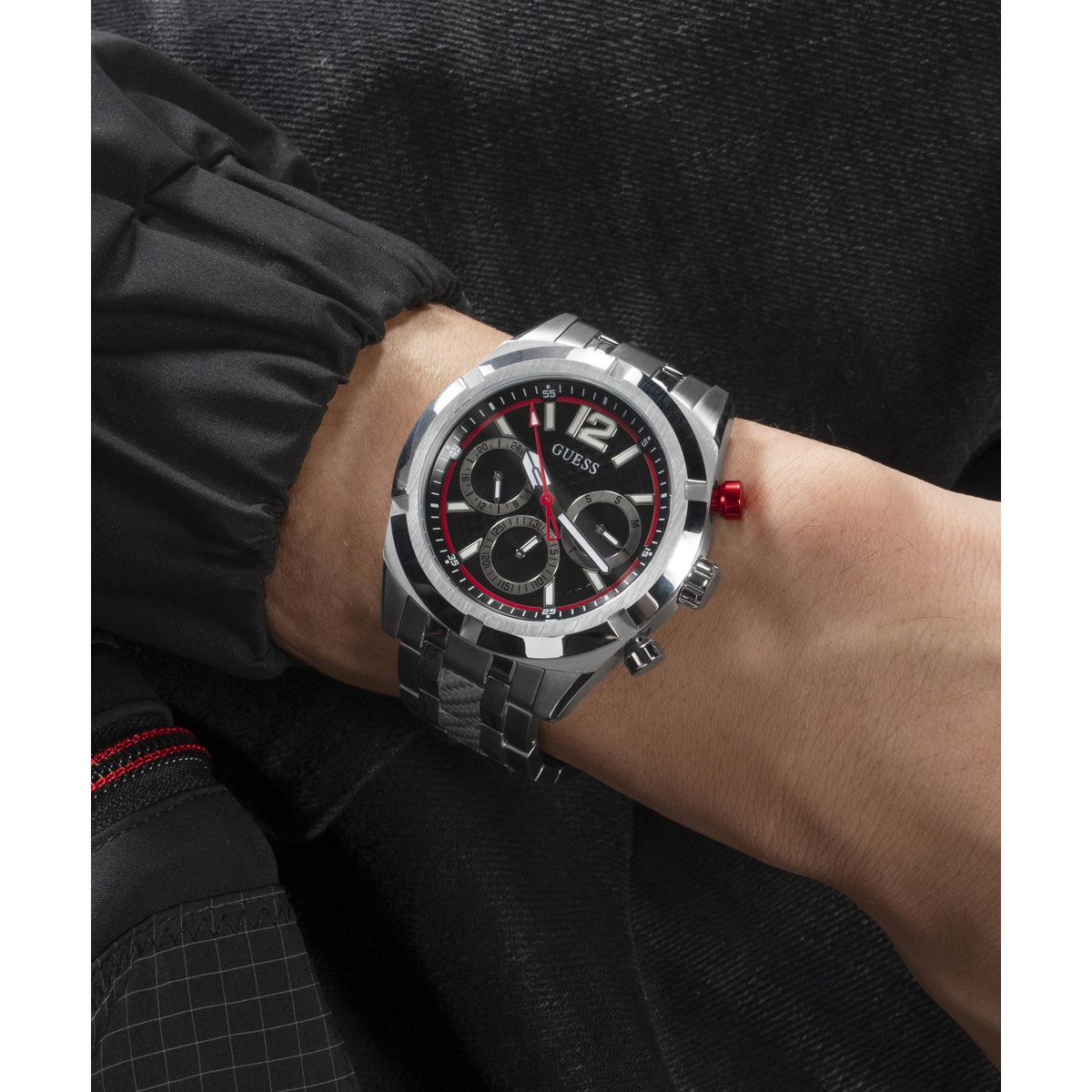 Guess Resistance Black Round Dial Quartz Analog Men Watch Watch Guess