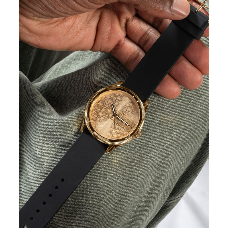 Guess Reputation Champagne Round Dial Quartz Analog Men Watch Watch Guess