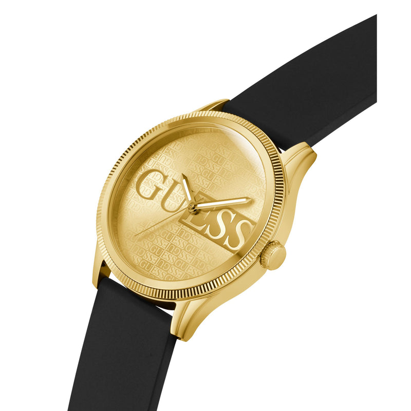 Guess Reputation Champagne Round Dial Quartz Analog Men Watch Watch Guess