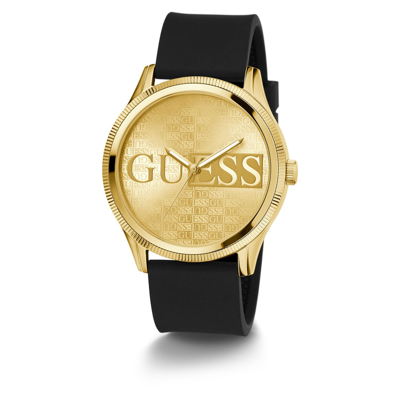 Guess Reputation Champagne Round Dial Quartz Analog Men Watch Watch Guess