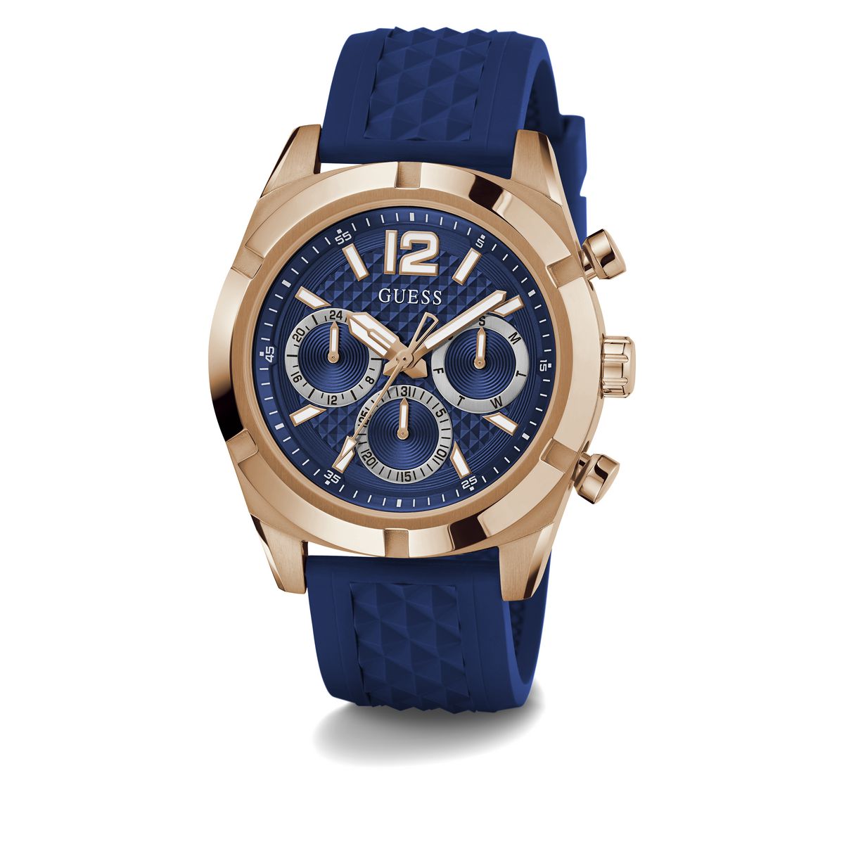 Guess Resistance Blue Round Dial Quartz Analog Men Watch