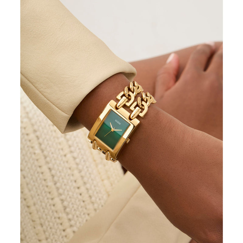 Guess Mod Green Rectangle Dial Quartz Analog Women Watch Watch Guess