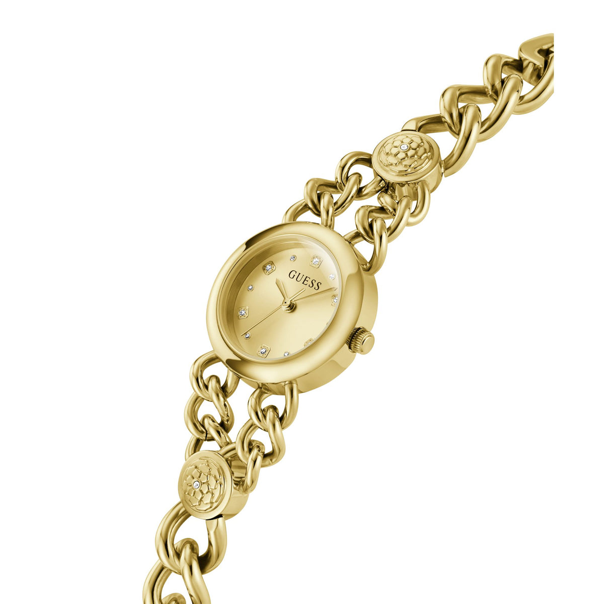 Guess Round 25mm Champagne Dial Analog Women Watch - GW0758L2