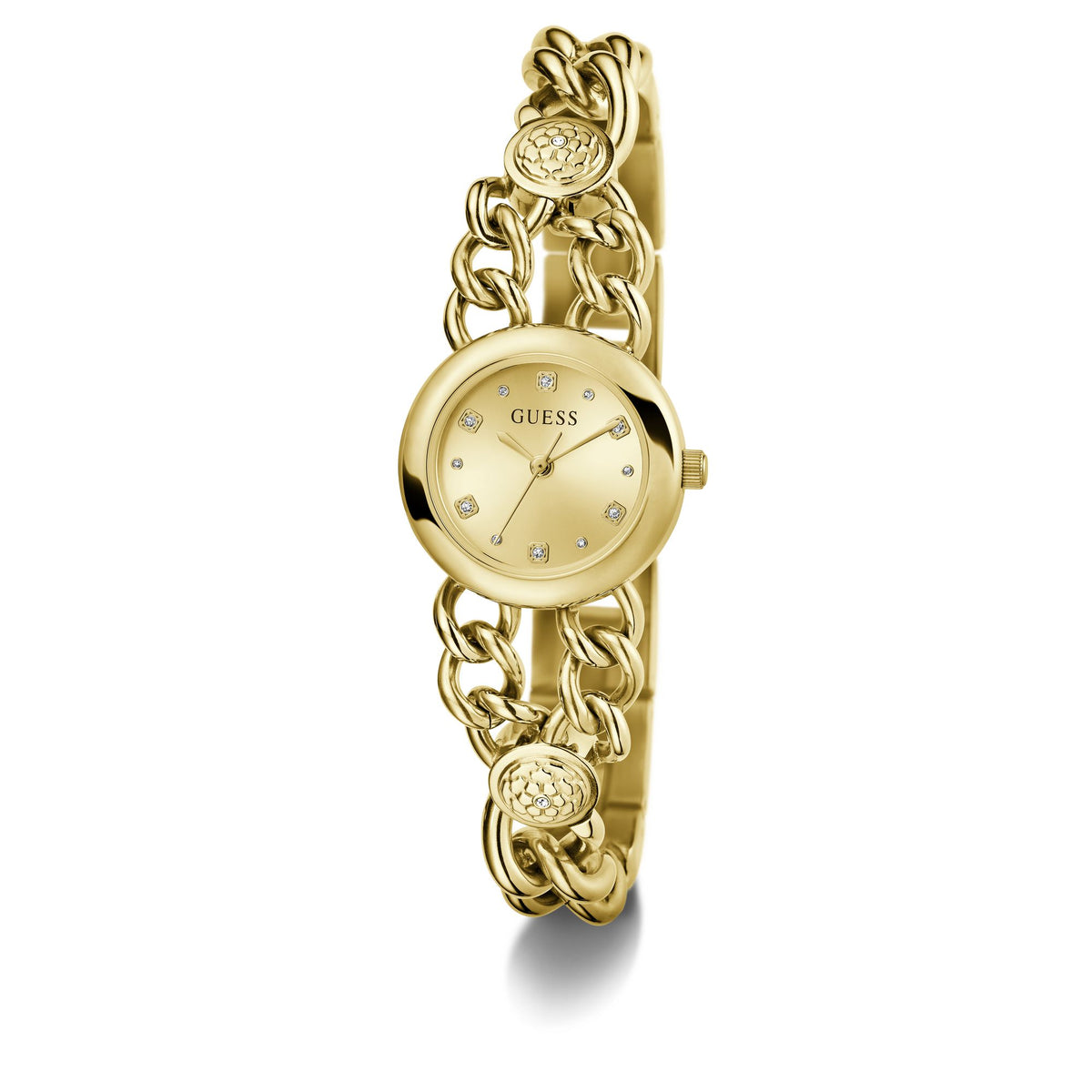 Guess Round 25mm Champagne Dial Analog Women Watch - GW0758L2 Watch Guess