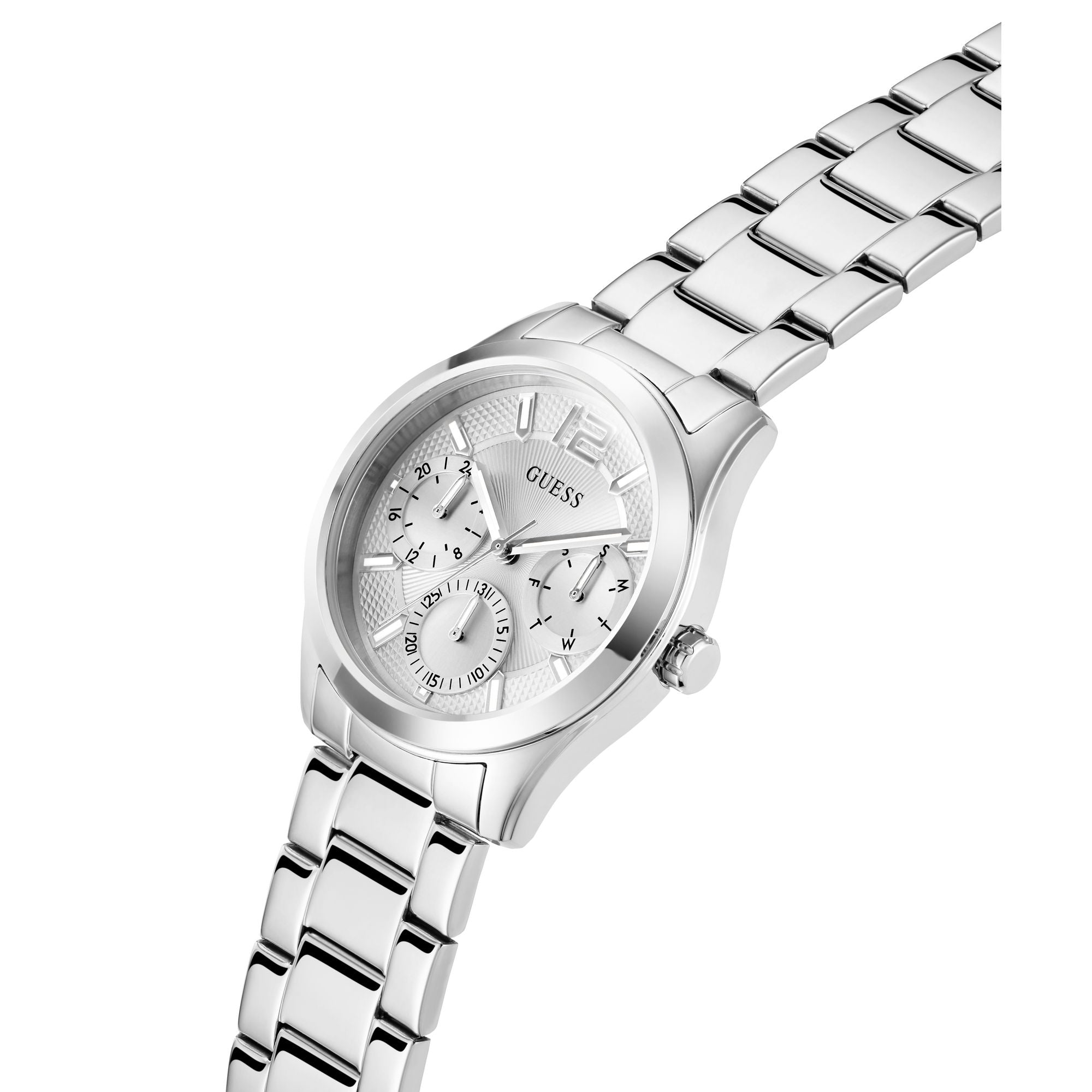 Guess Zoe Silver Round Dial Quartz Analog Women Watch Watch Guess