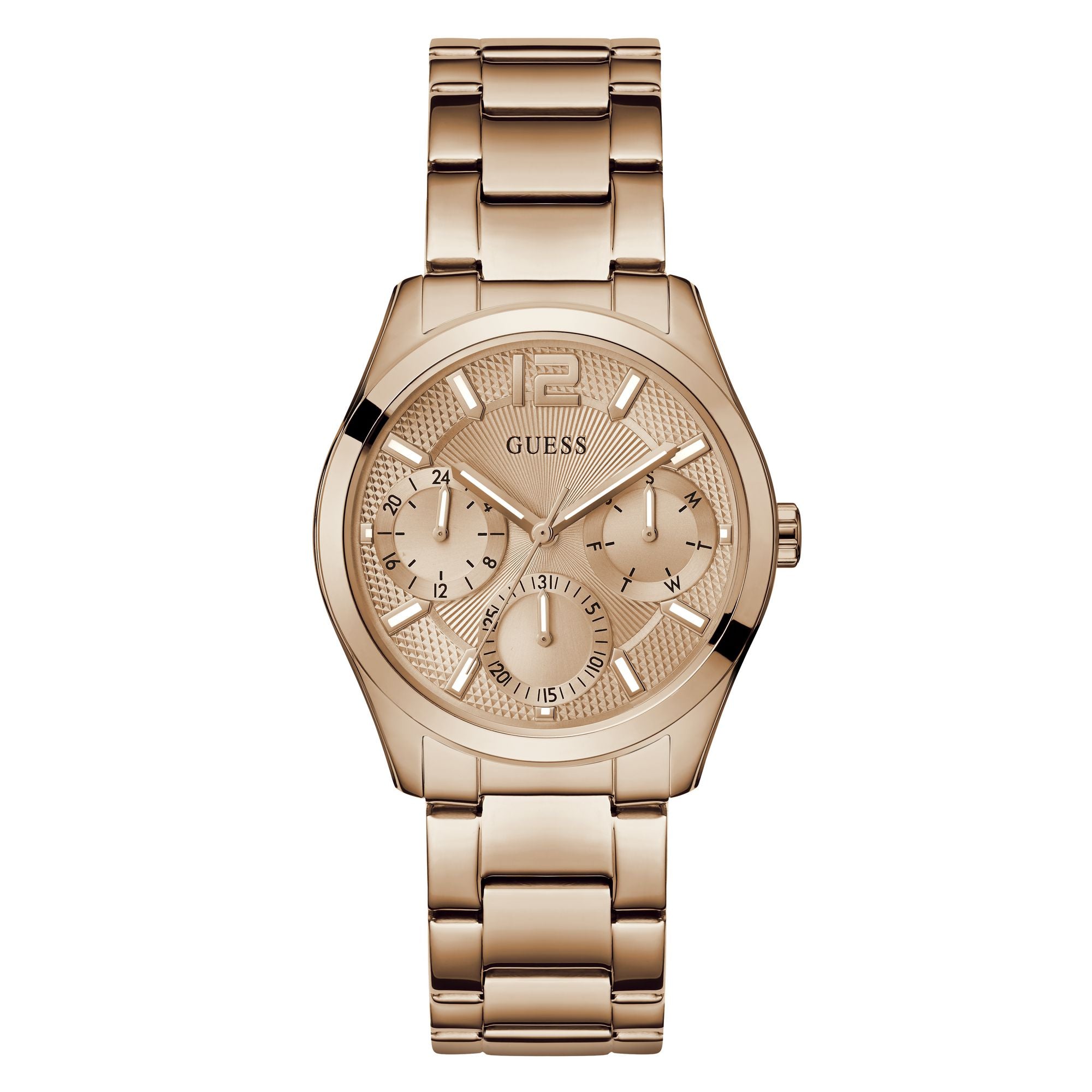 Guess Big Face Rose Gold Watches Guess Zoe Rose Gold Round Dial