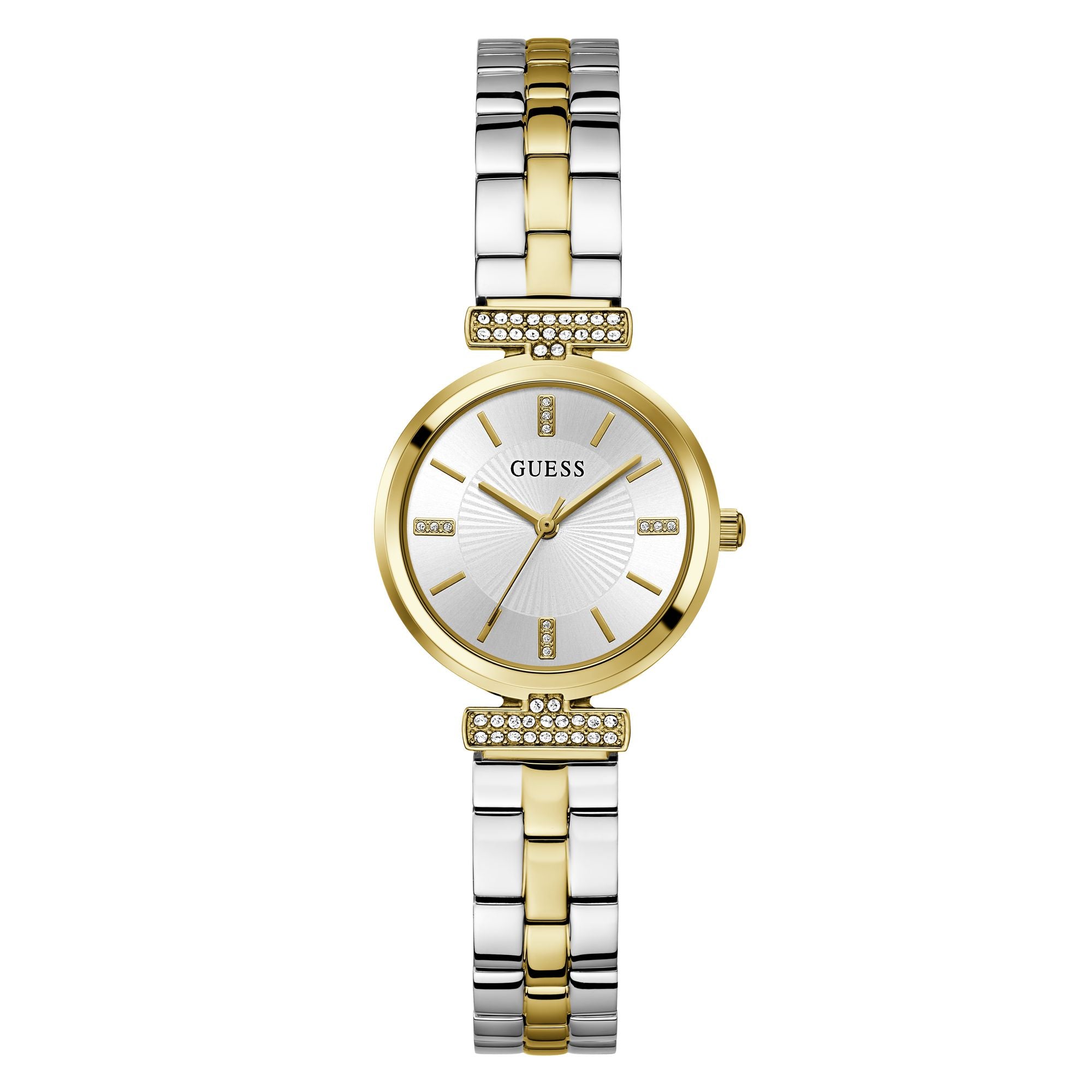 Guess Array Silver Round Dial Quartz Analog Women Watch Watch Guess