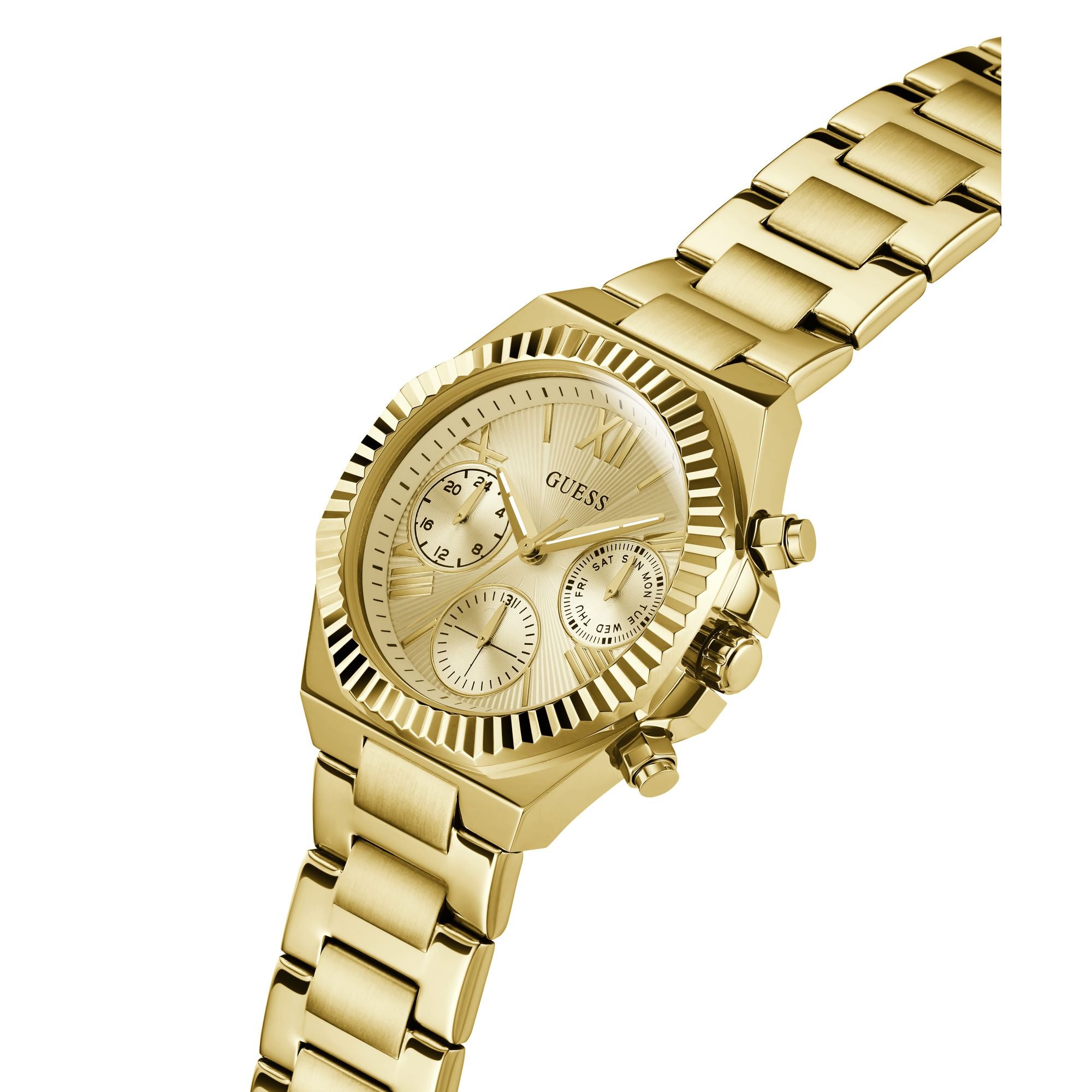 Guess Equality Gold Round Dial Quartz Analog Women Watch