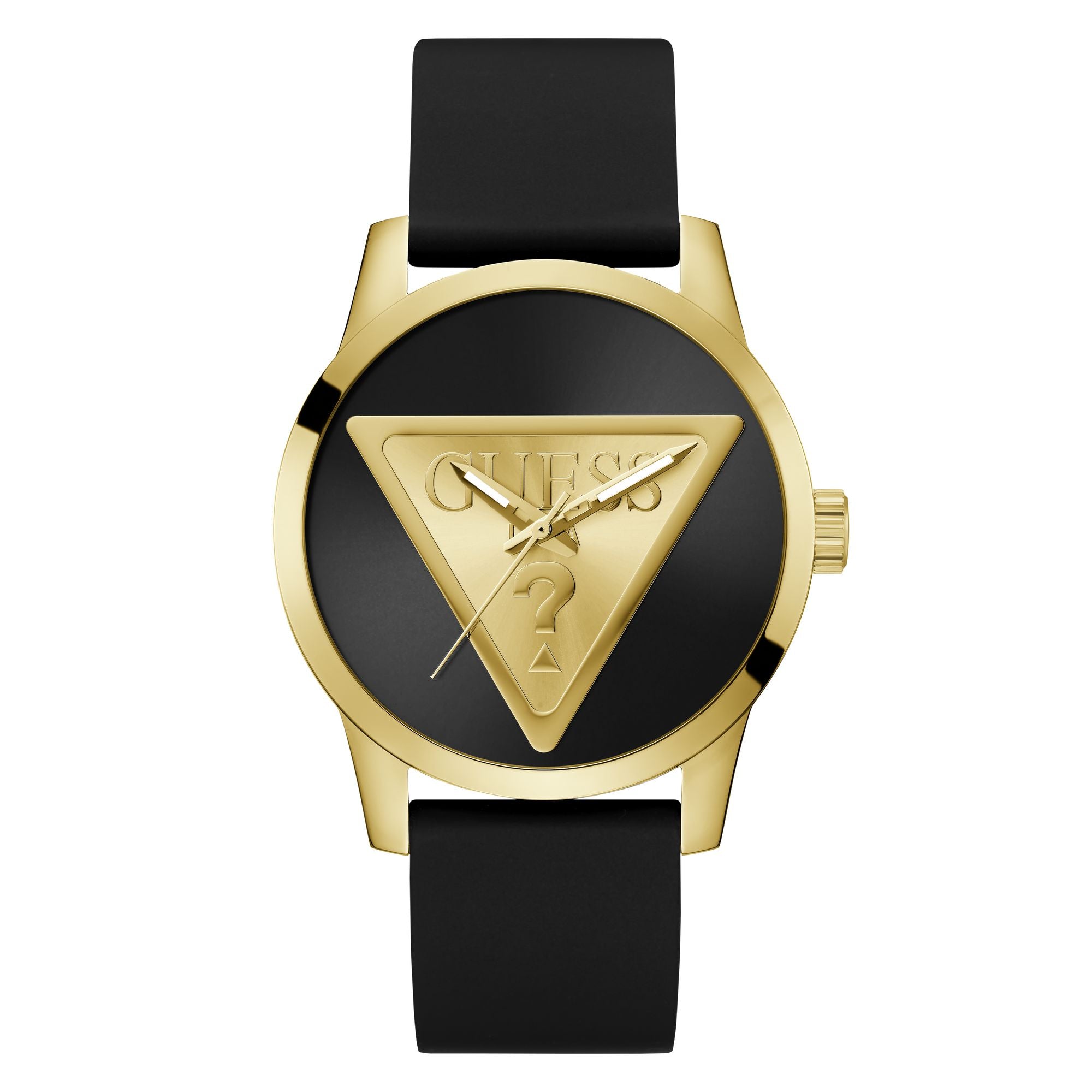 Guess Badge Leather Black Round Dial Quartz Analog Men Watch Watch Guess