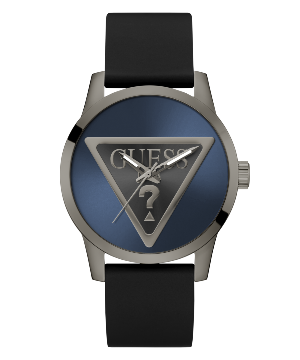 Guess Badge Leather Blue Round Dial Quartz Analog Men Watch Watch Guess