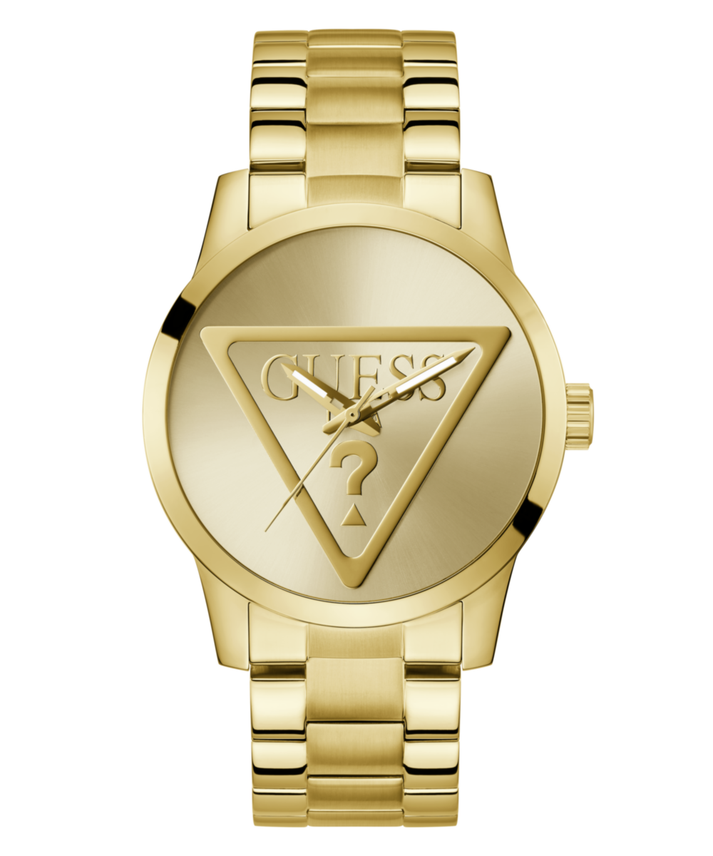 Guess Badge Gold Round Dial Quartz Analog Men Watch