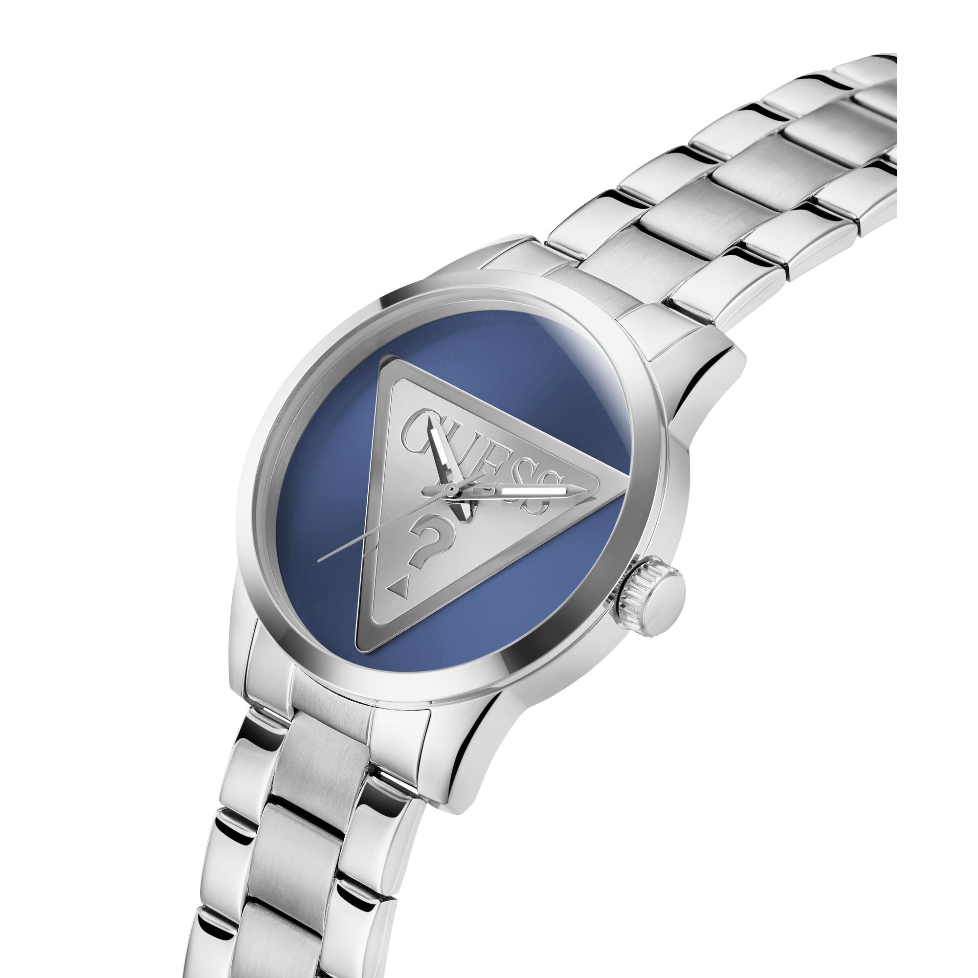 Guess Badge Blue Round Dial Quartz Analog Men Watch Watch Guess