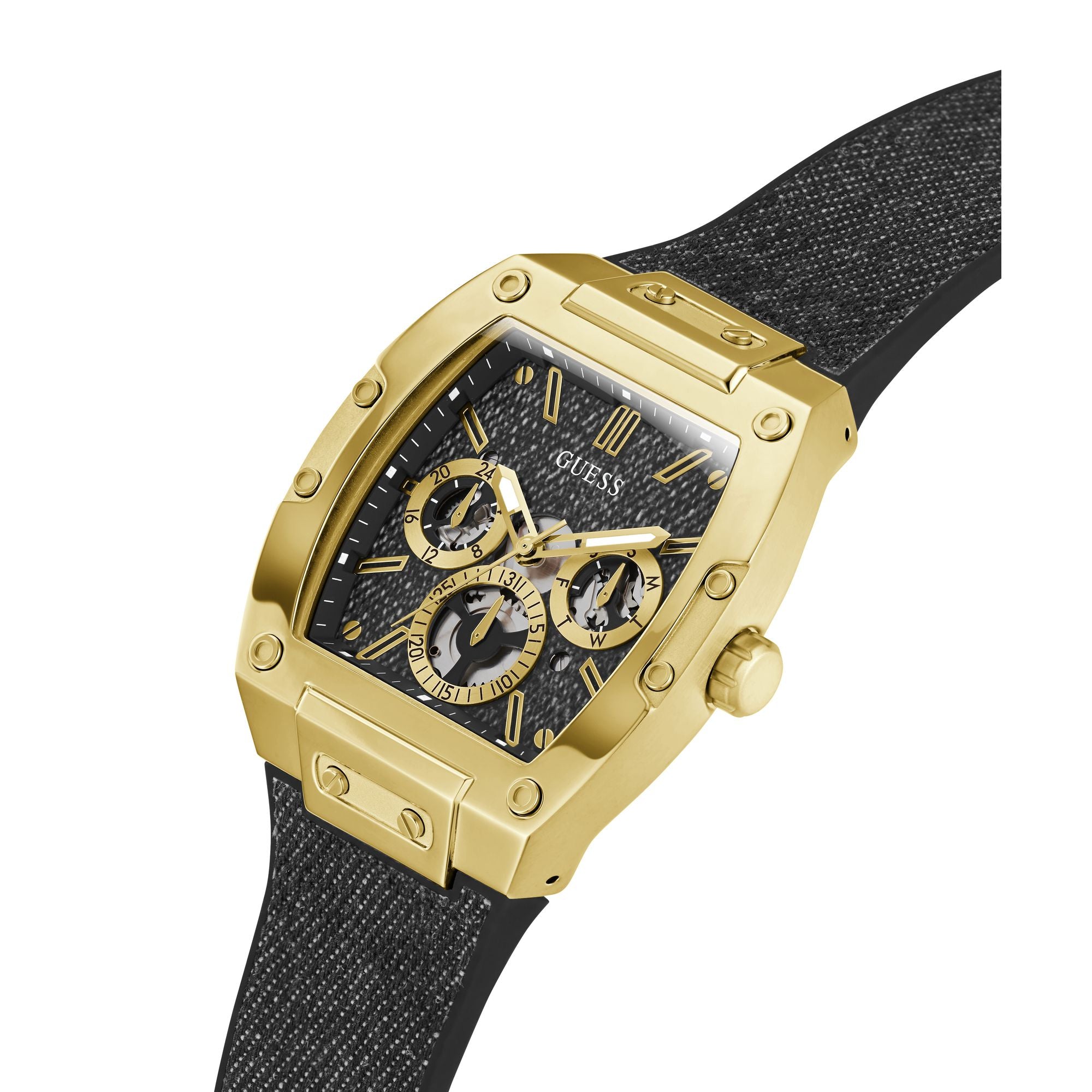 Guess Phoenix Black Tonneau Dial Quartz Analog Men Watch Watch Guess
