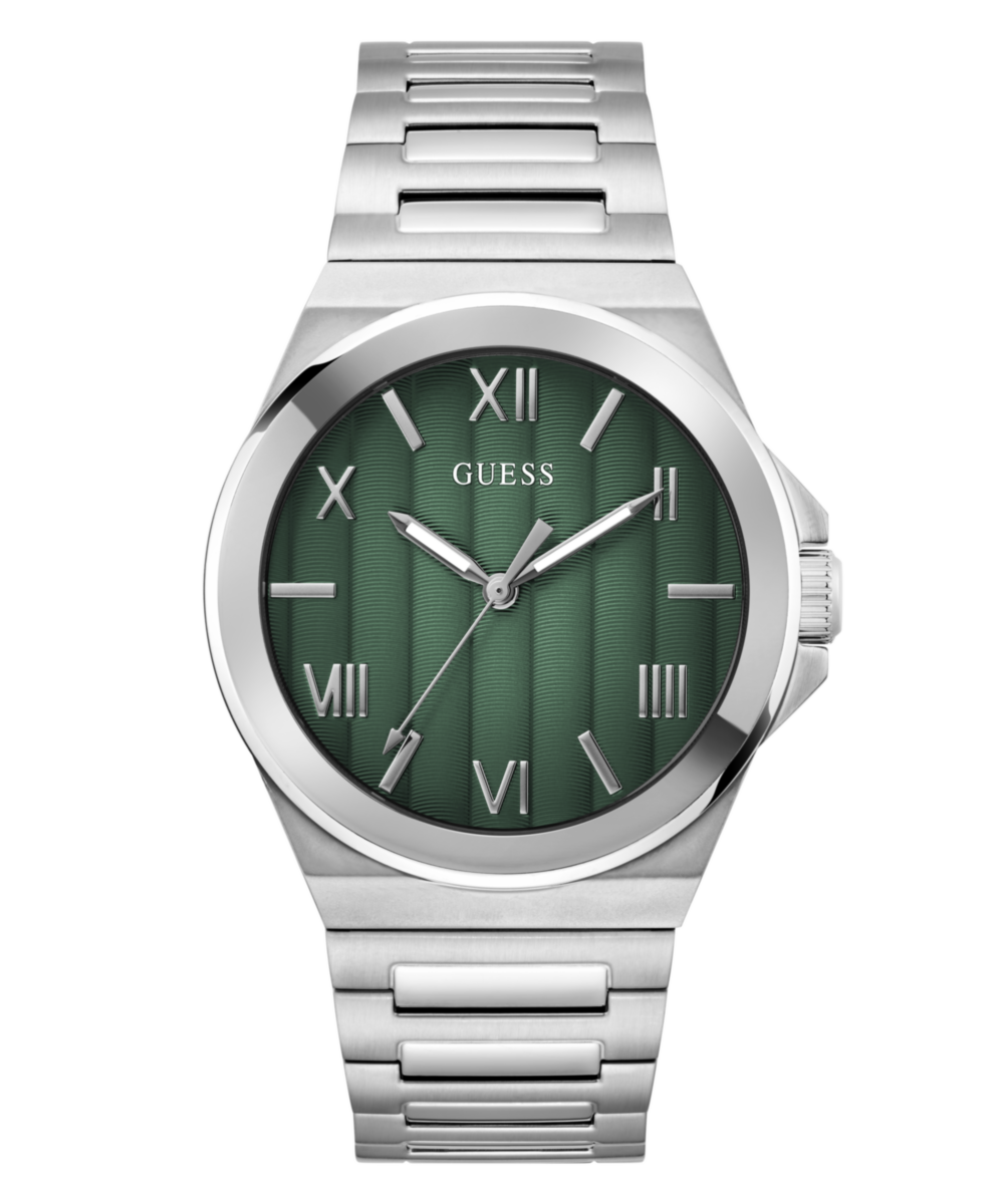Guess Vinyl Green Round Dial Quartz Analog Men Watch Watch Guess