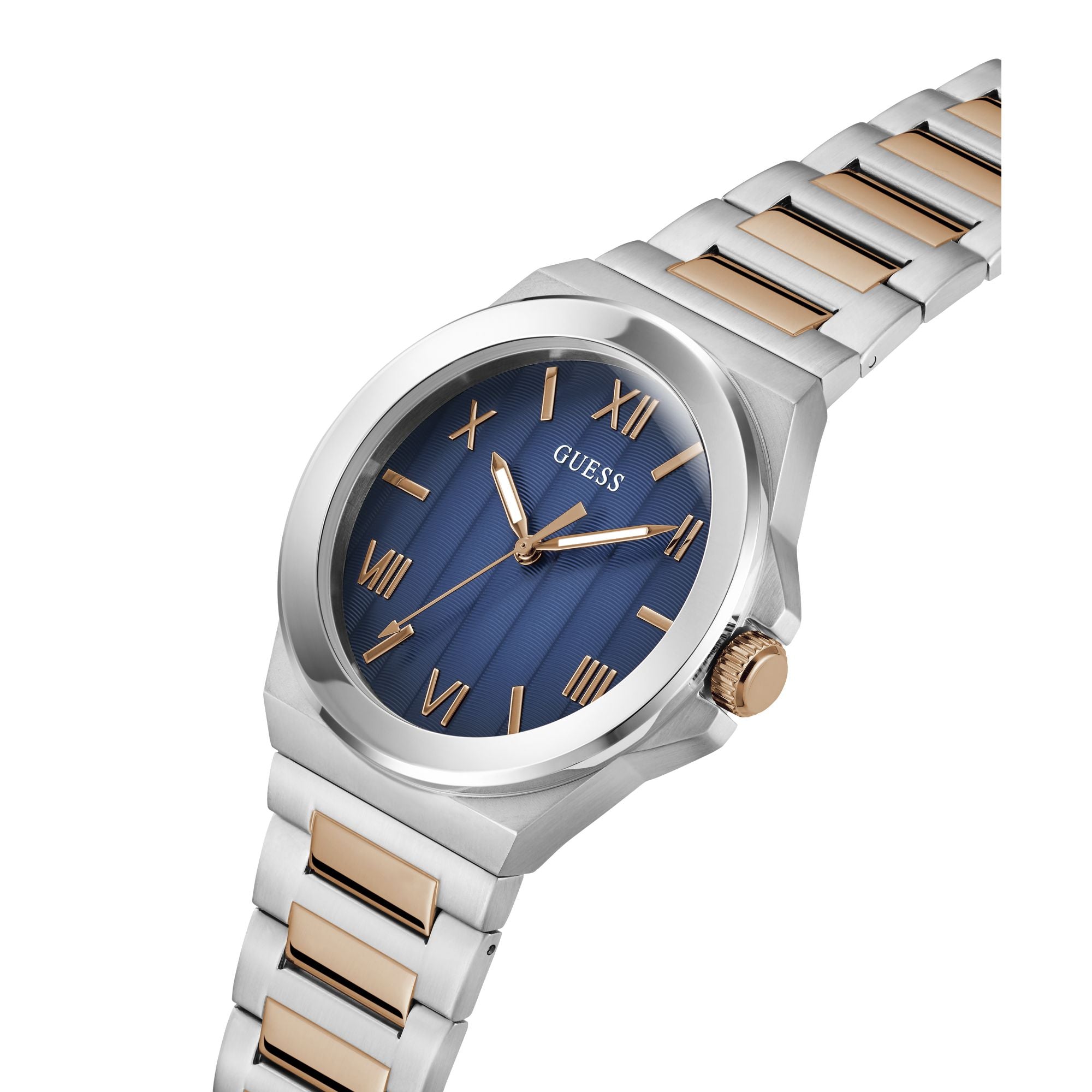 Guess Vinyl Blue Round Dial Quartz Analog Men Watch Watch Guess