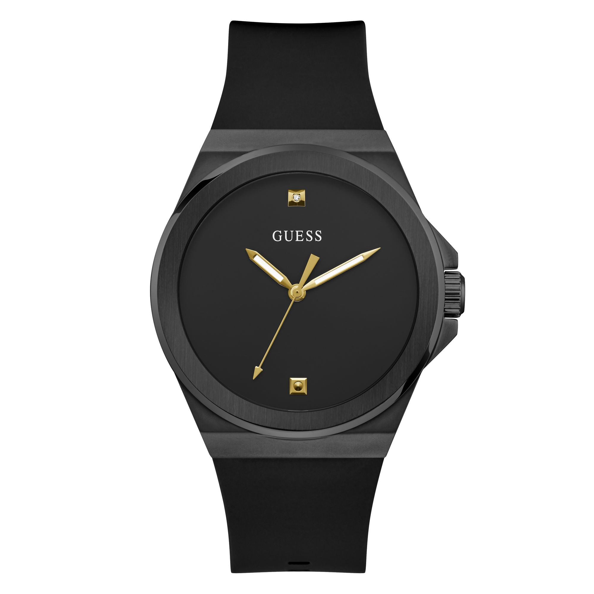 Guess Vinyl Black Round Dial Quartz Analog Men Watch Watch Guess