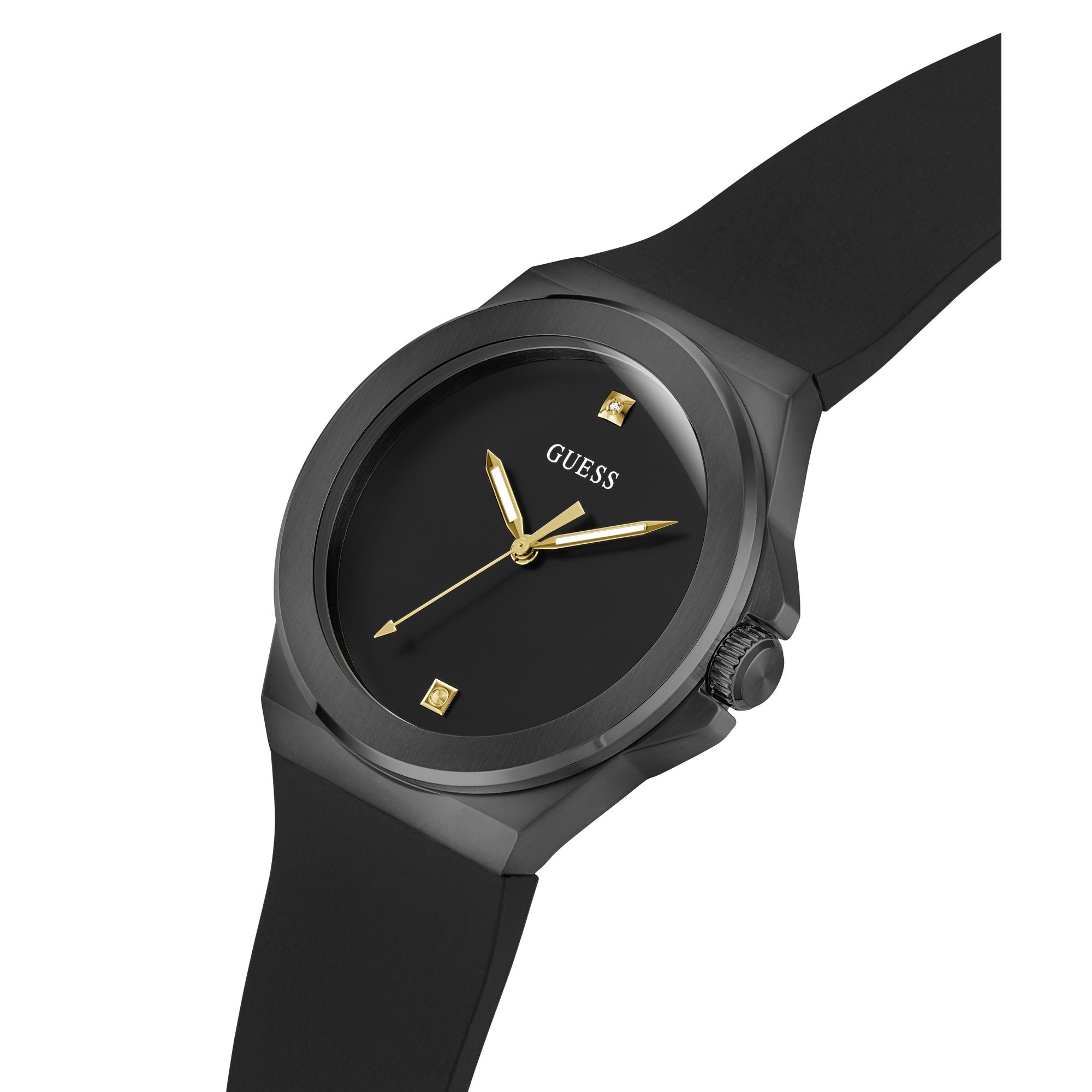 Guess Vinyl Black Round Dial Quartz Analog Men Watch Watch Guess