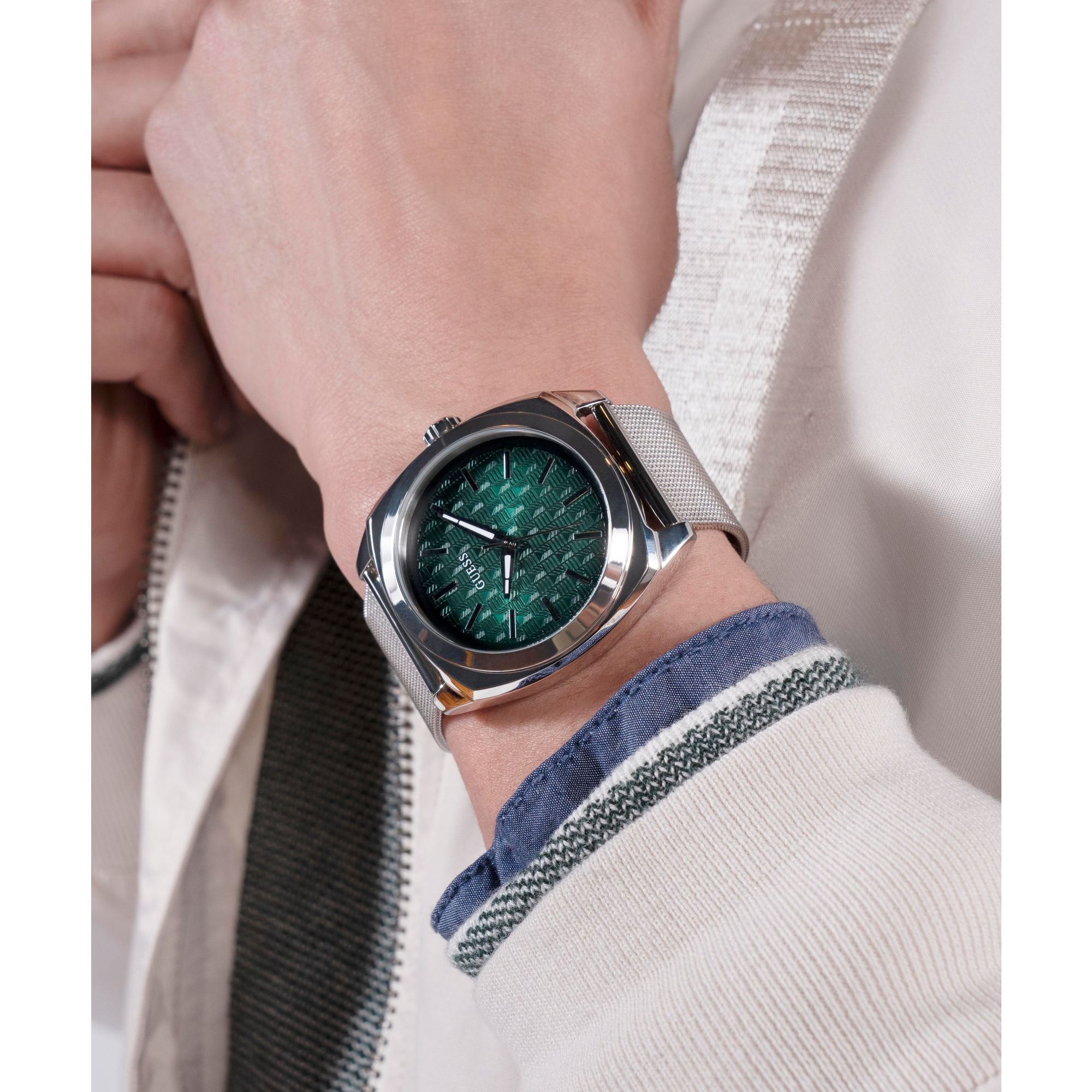 Guess Marshall Green Round Dial Quartz Analog Men Watch