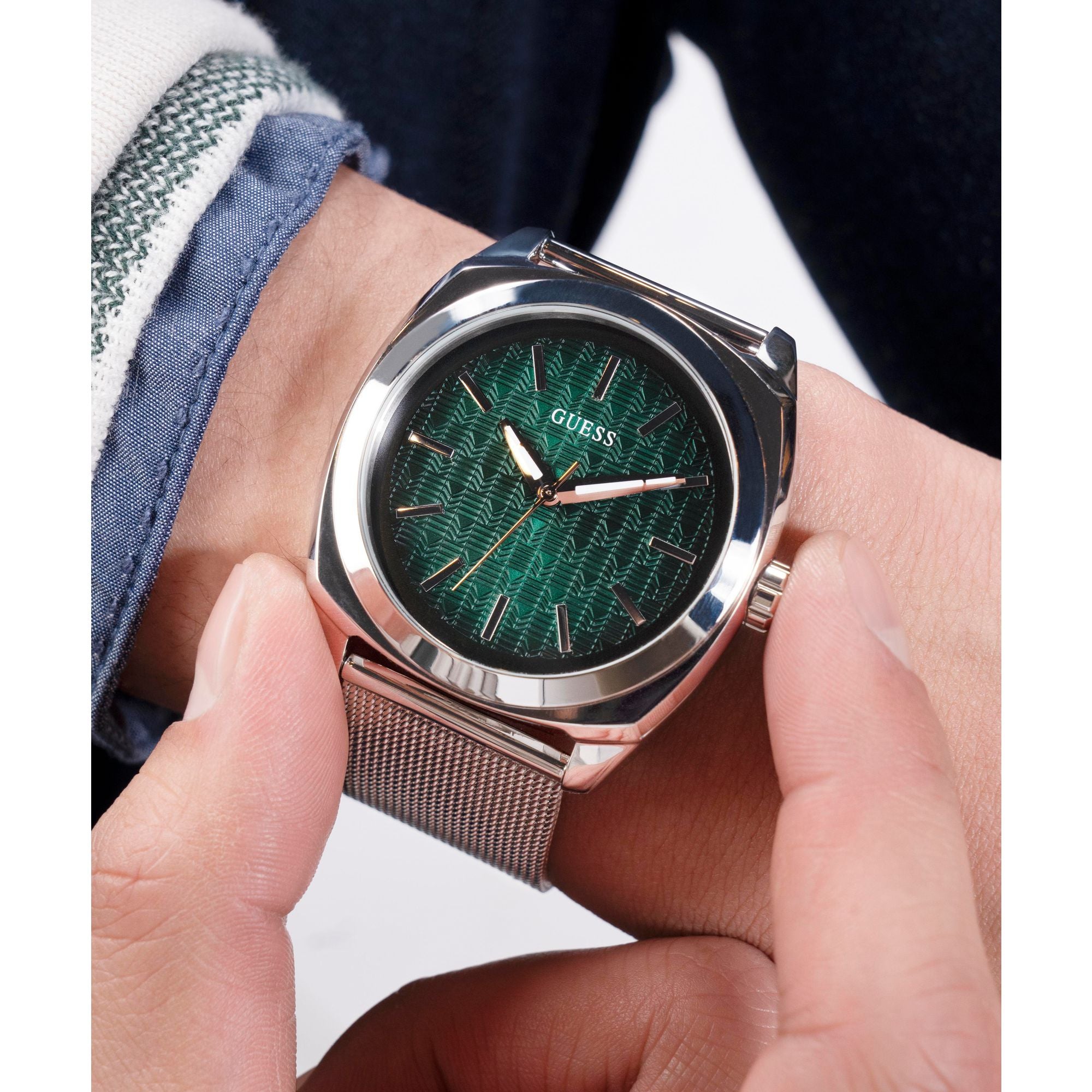 Guess Marshall Green Round Dial Quartz Analog Men Watch