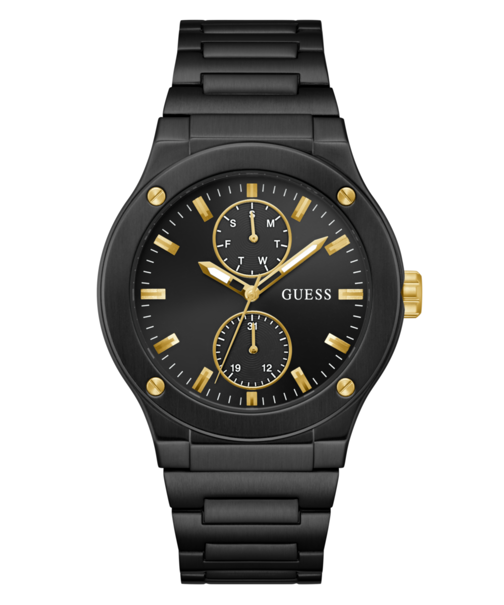 Guess Jet Black Round Dial Quartz Analog Men Watch