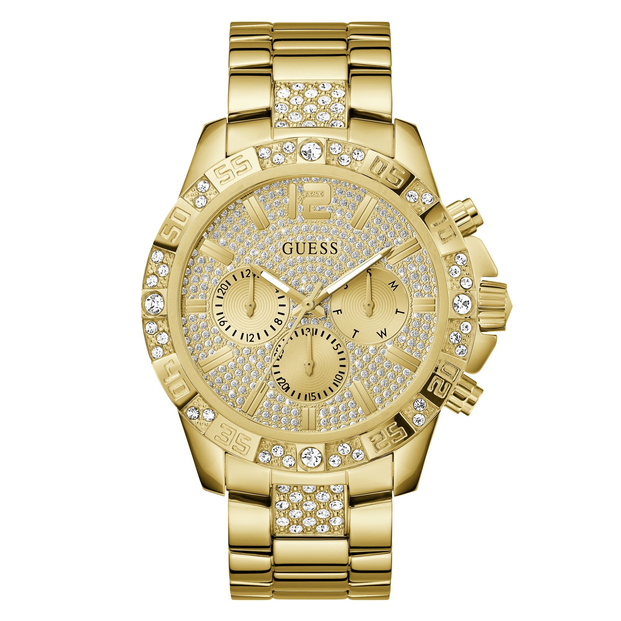 Guess Majestic Gold Round Dial Quartz Analog Men Watch Watch Guess