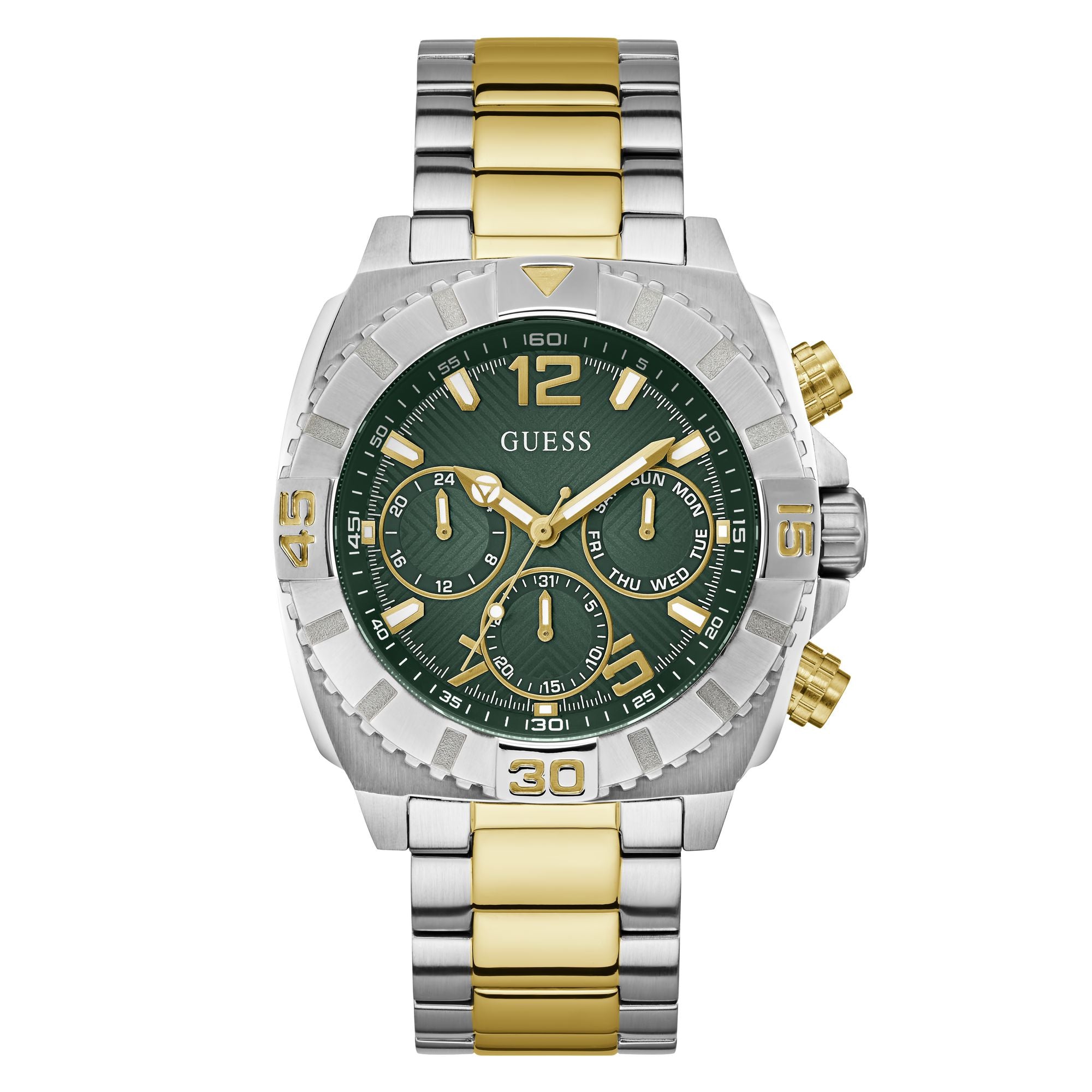 Guess Traction Green Round Dial Quartz Analog Men Watch GW0800G1