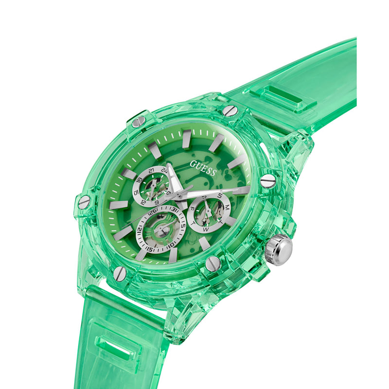 Guess Gt King Green Round Dial Analog Men's Quartz Watch Watch Guess