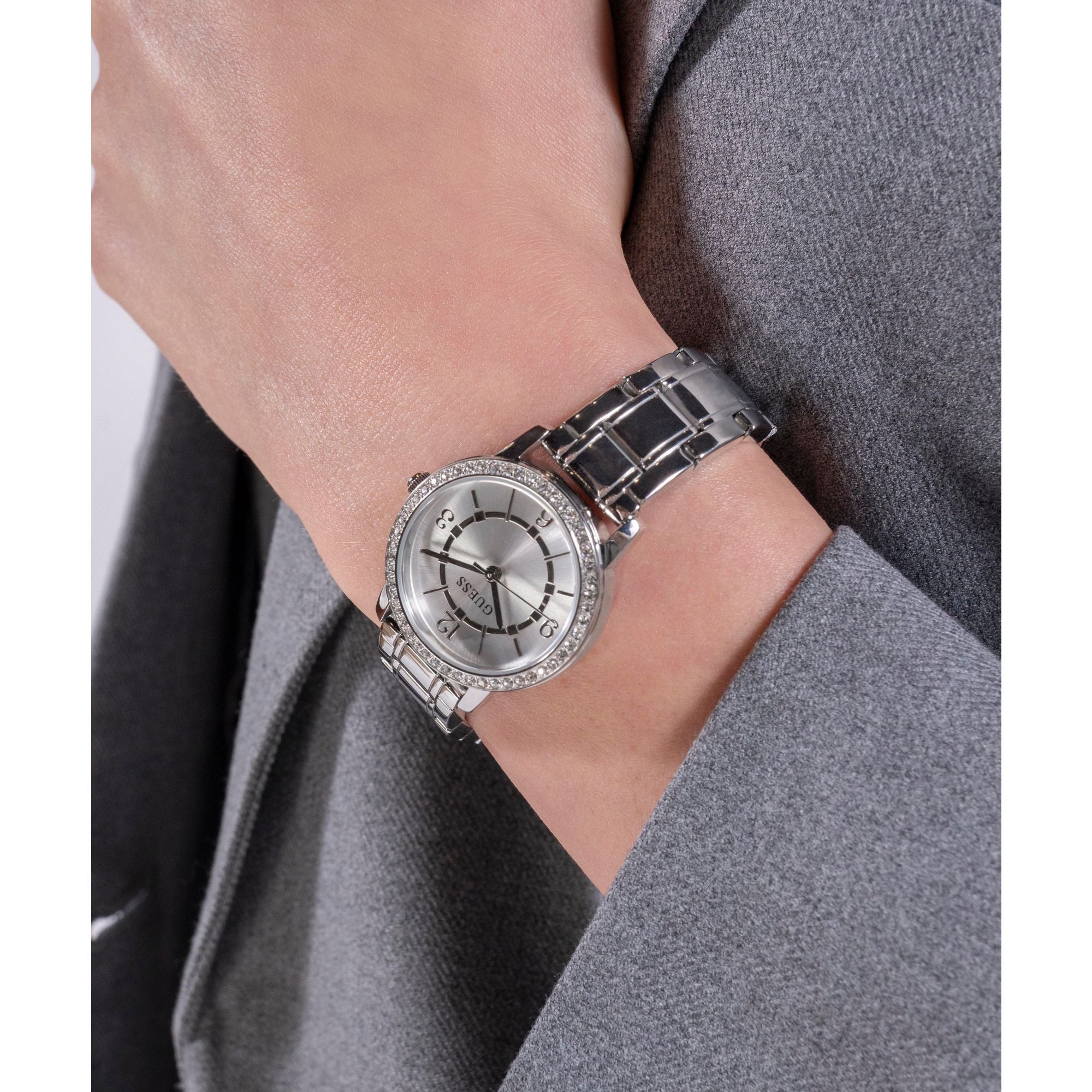 Guess Melody Silver Round Quartz Women Watch Watch Guess