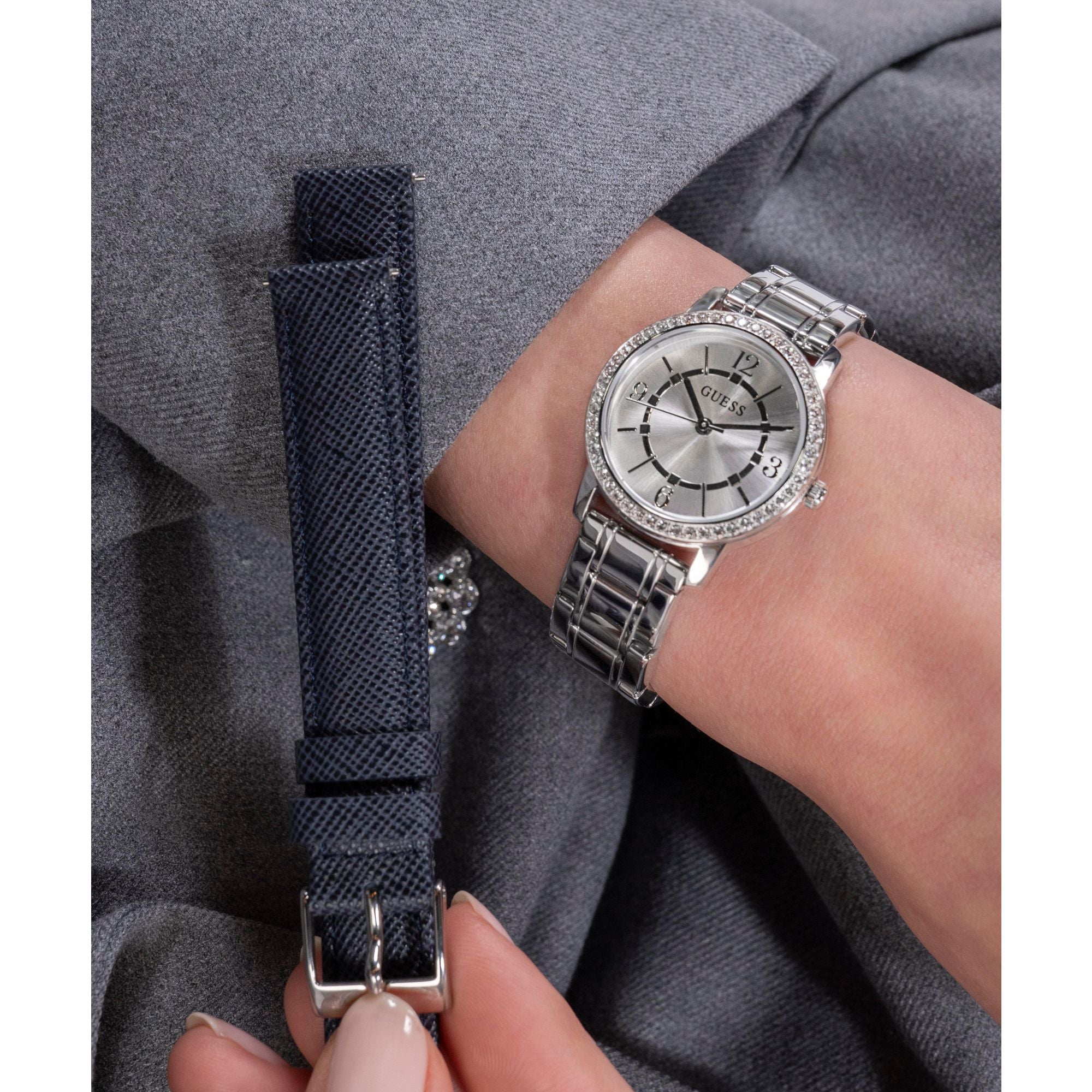 Guess Melody Silver Round Quartz Women Watch