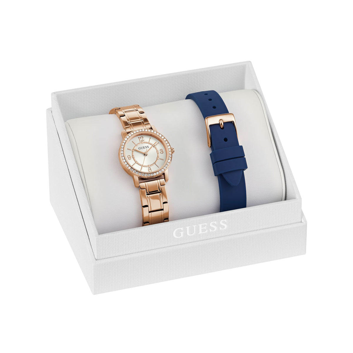 Guess Round 28mm White Dial Analog Women Watch - GW0808L4