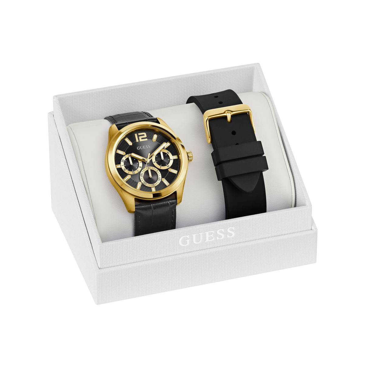 Guess Round 42mm Black Dial Analog Men Watch - GW0809G2