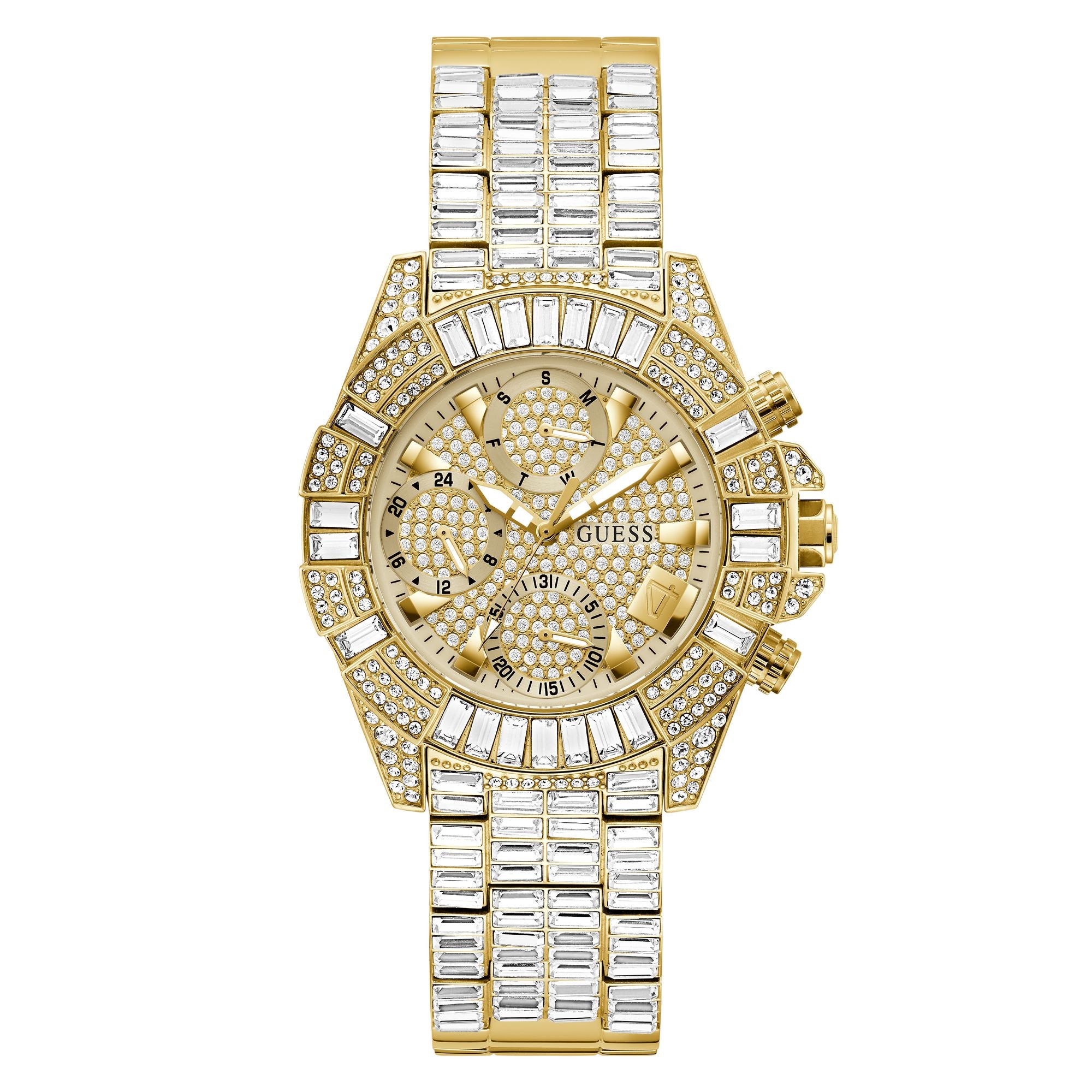 Guess Iconic 40th Champagne Round Dial Quartz Analog Women Watch Watch Guess