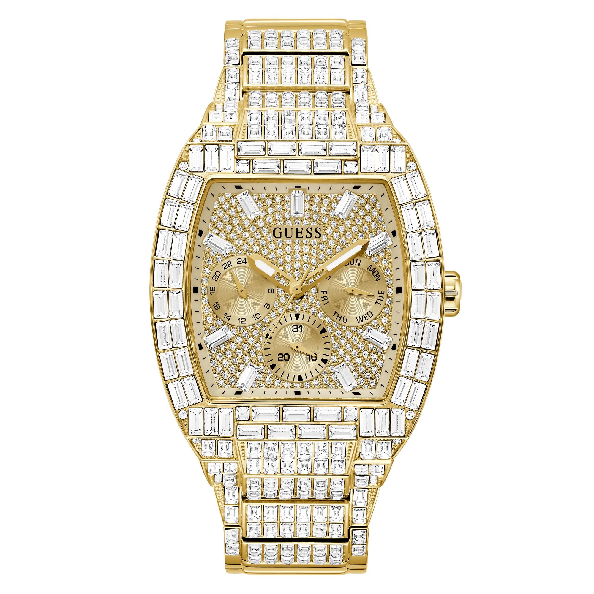 Guess Phoenix Champagne Rectangle Dial Quartz Analog Men Watch Watch Guess