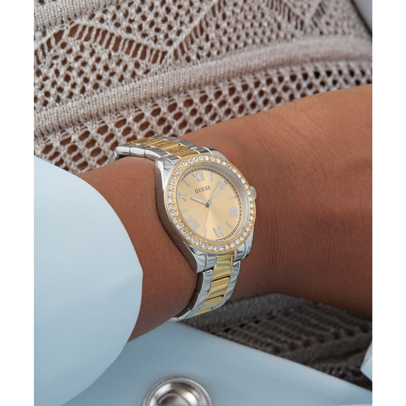 Guess Mini Luna Champagne Round Dial Quartz Analog Women Watch Watch Guess