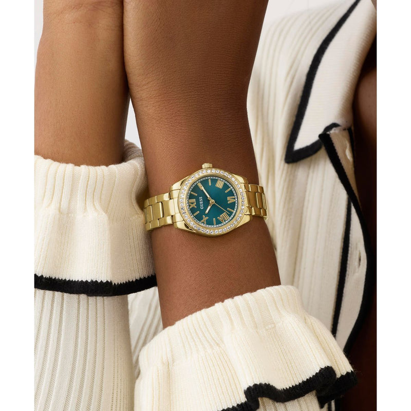 Guess Round 30mm Teal Dial Analog Women Watch - GW0841L9 Watch Guess