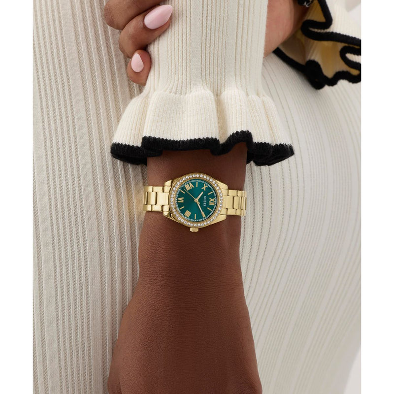 Guess Round 30mm Teal Dial Analog Women Watch - GW0841L9 Watch Guess
