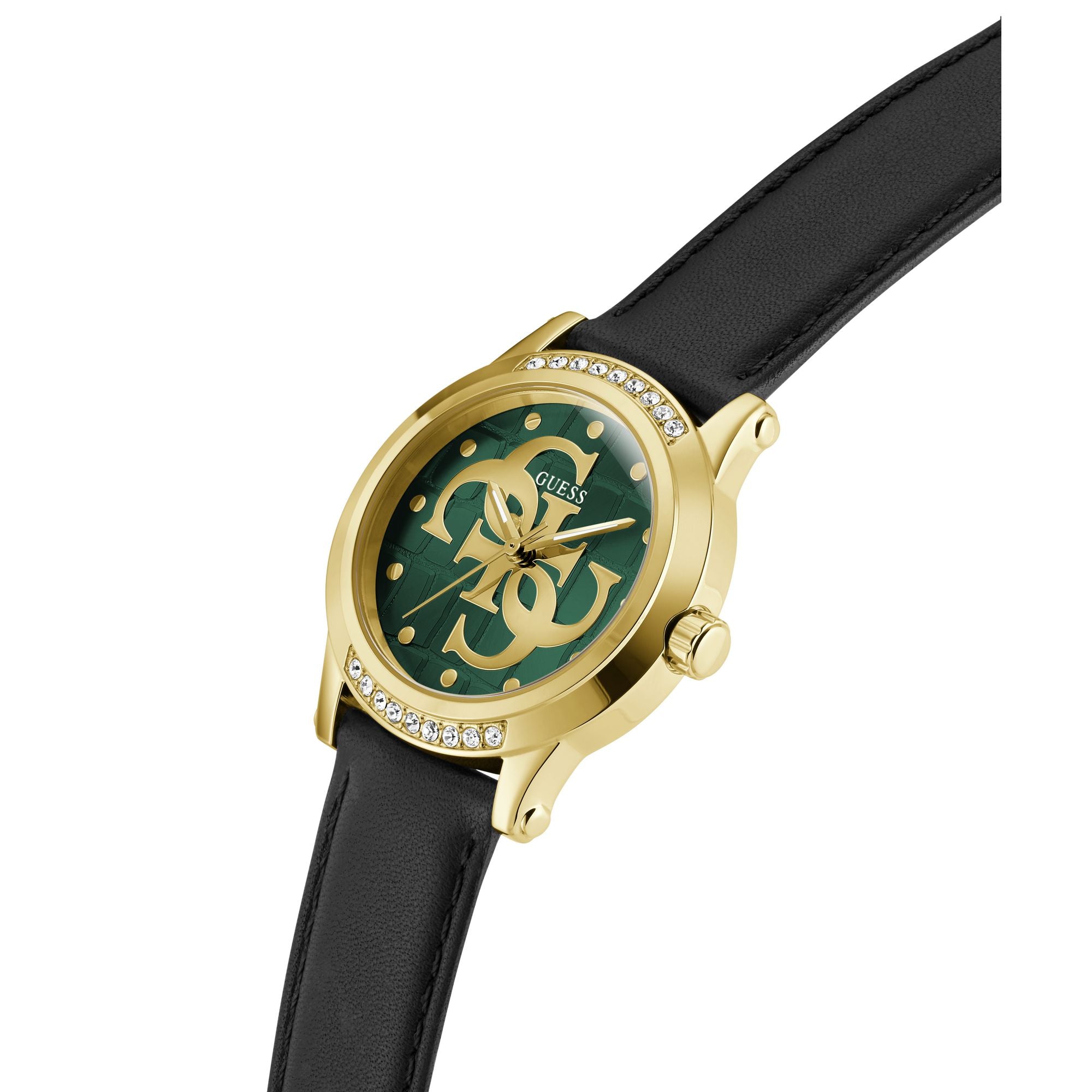 Guess Annette Leather Green Round Dial Quartz Analog Women Watch