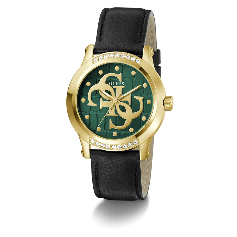 Guess Annette Leather Green Round Dial Quartz Analog Women Watch Watch Guess