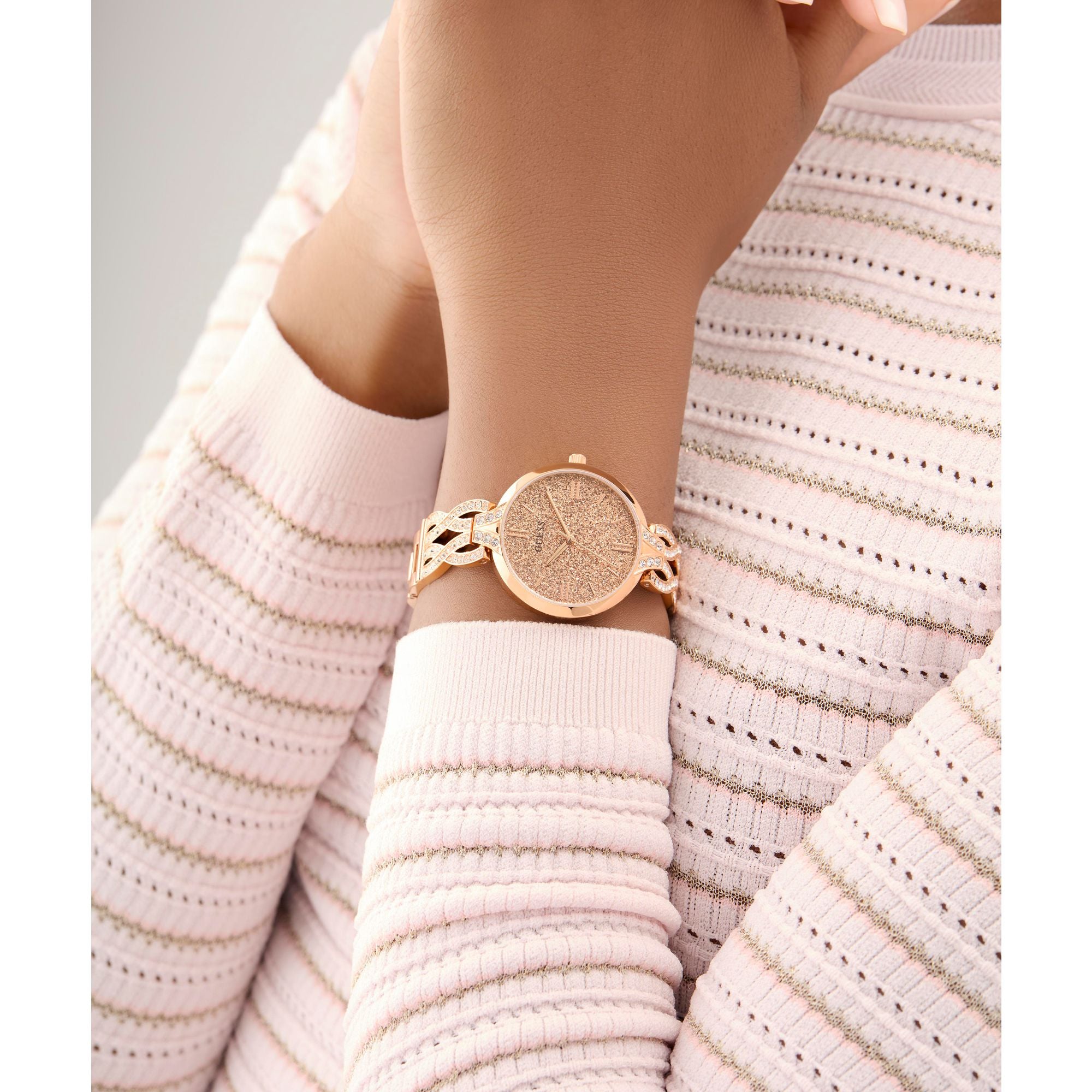 Guess Coral Rose Gold Round Dial Quartz Analog Women Watch Watch Guess