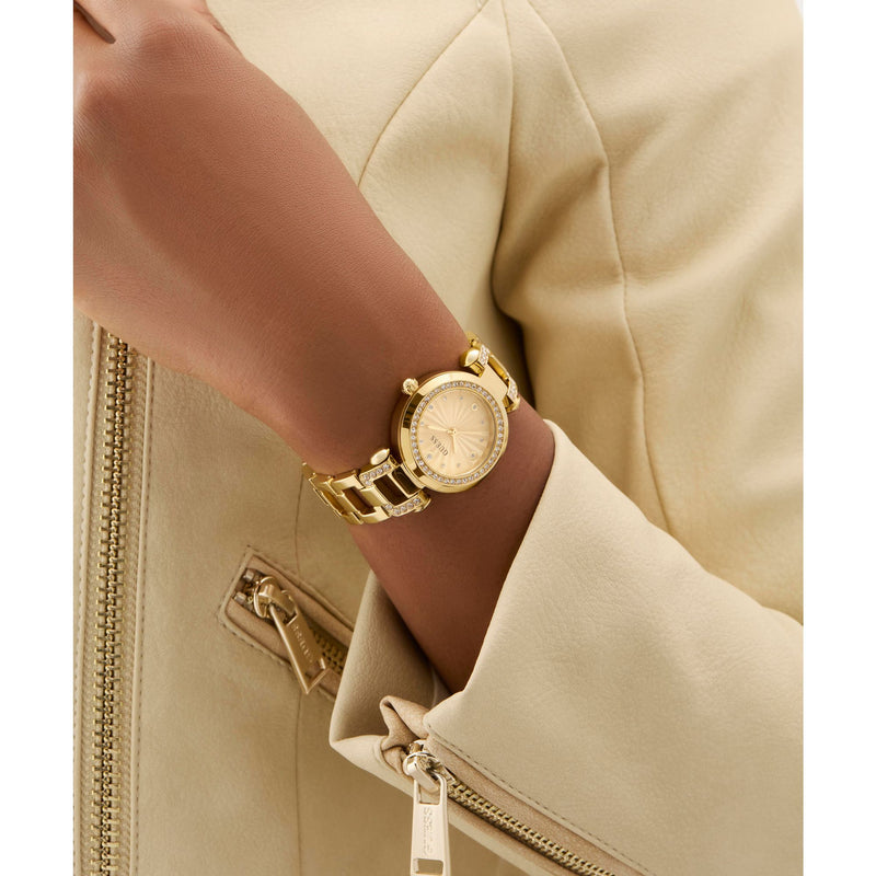 Guess Ginger Champagne Round Dial Quartz Analog Women Watch Watch Guess