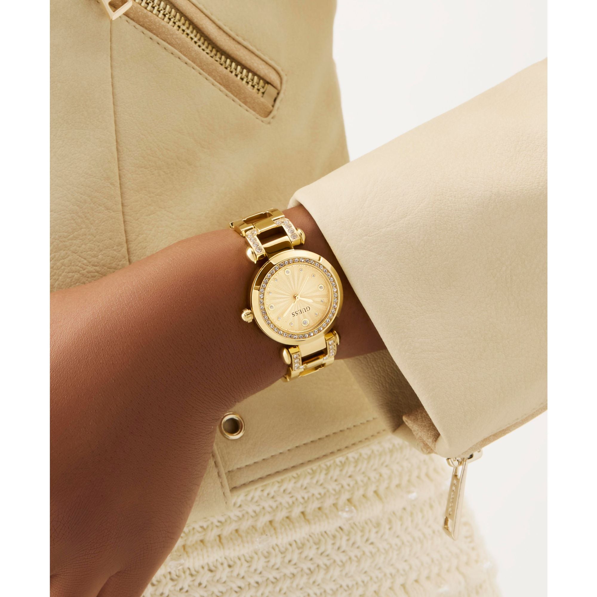 Guess Ginger Champagne Round Dial Quartz Analog Women Watch