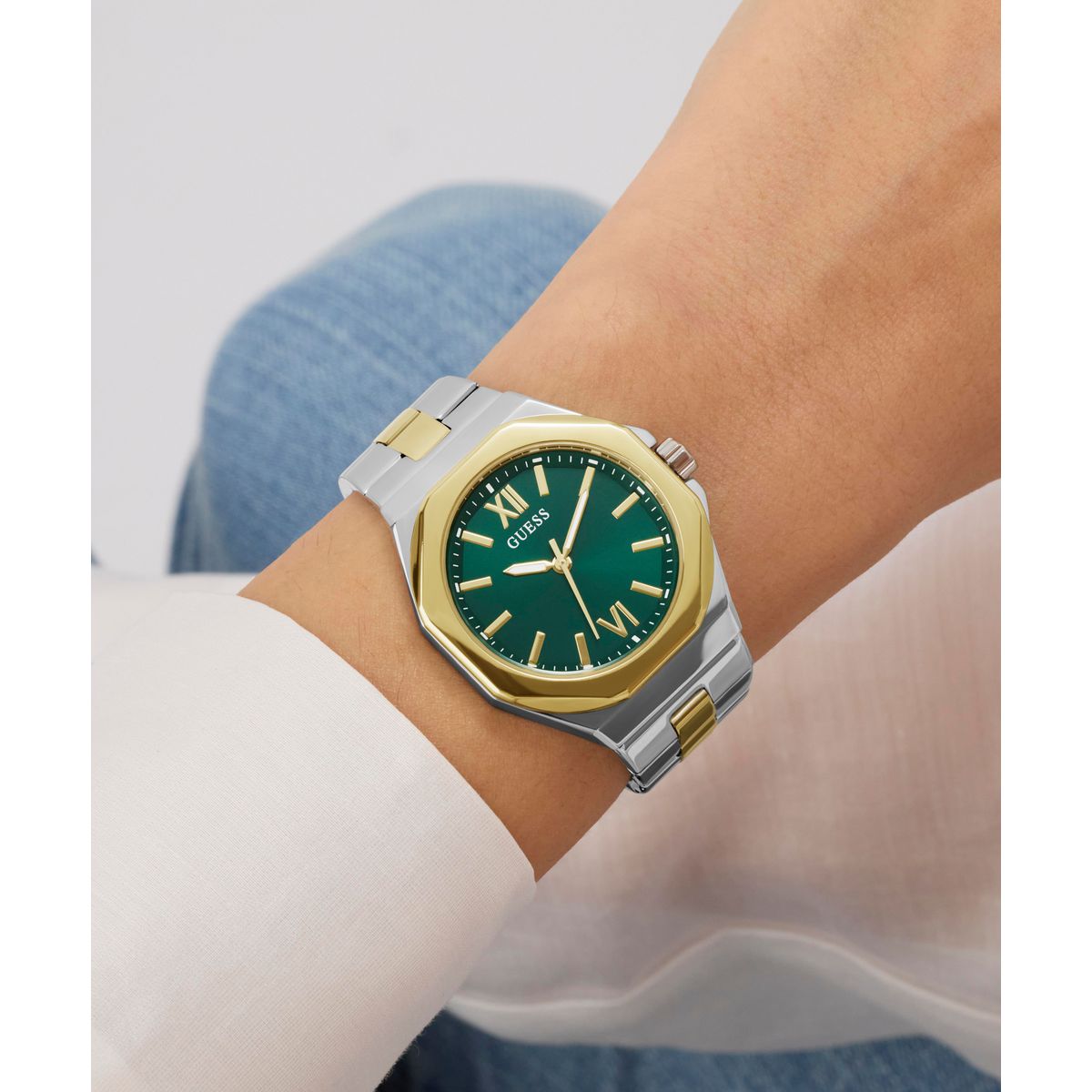 Guess Round 34mm Green Dial Analog Women Watch - GW0873L4 Watch Guess