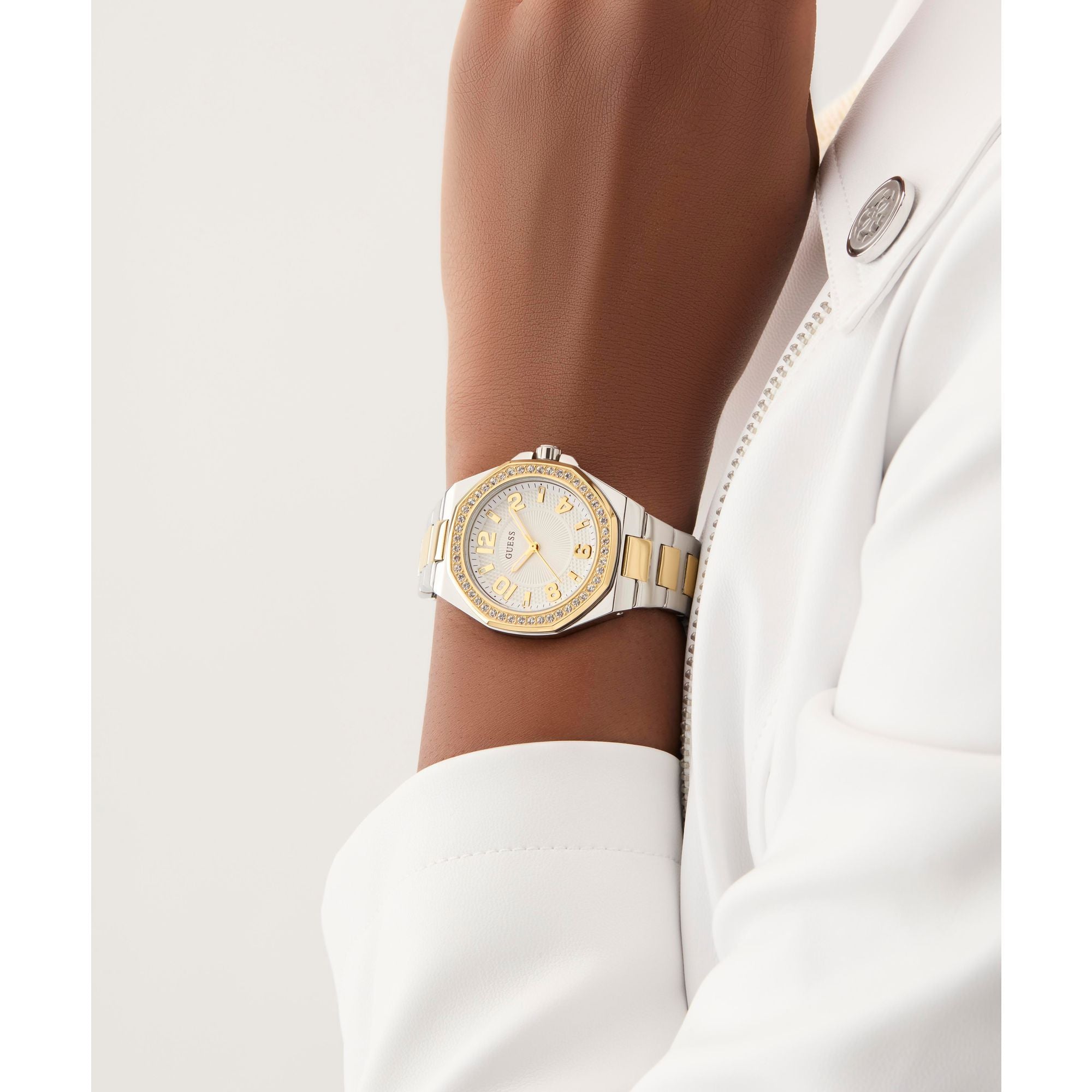 Guess Contessa White Round Dial Quartz Analog Women Watch