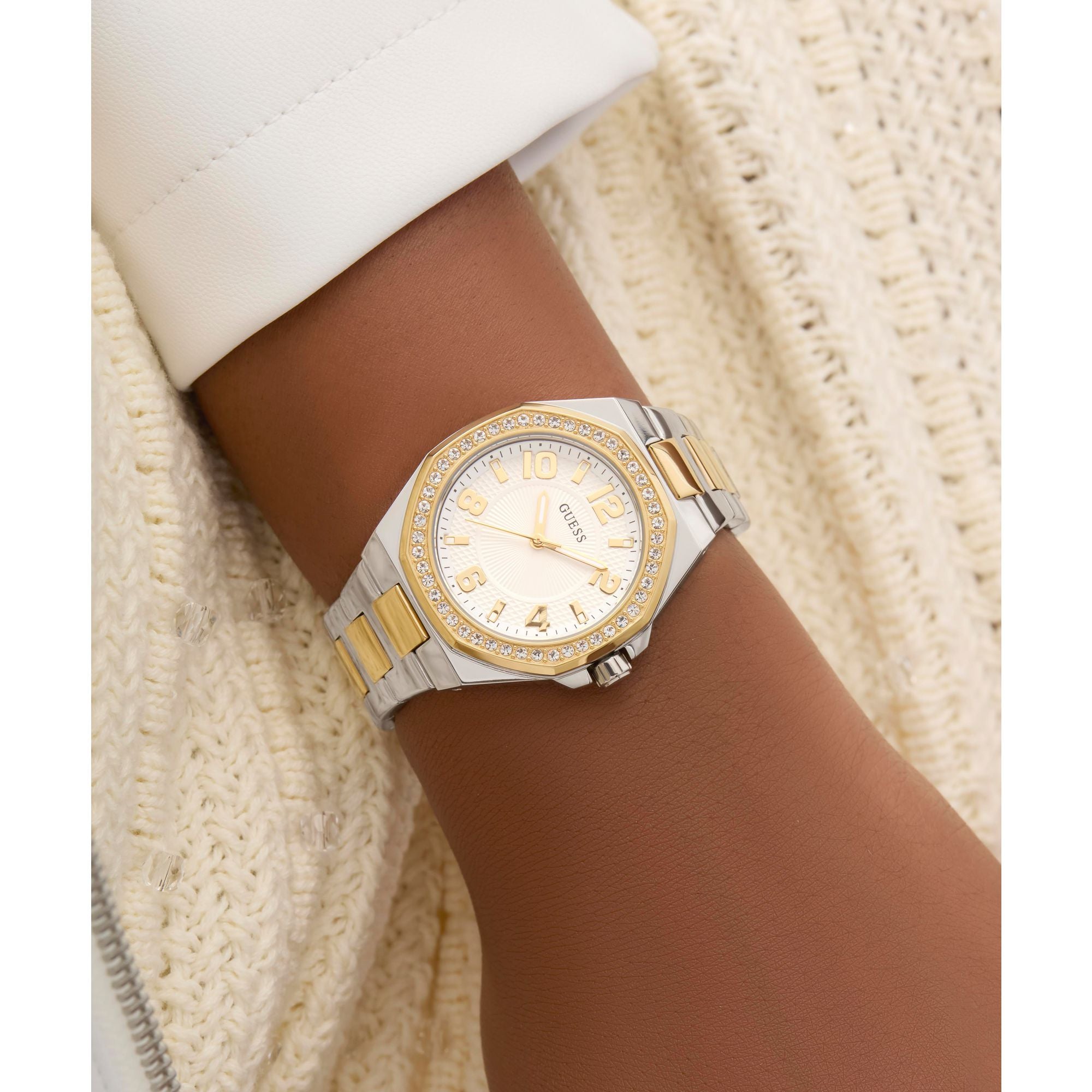 Guess Contessa White Round Dial Quartz Analog Women Watch